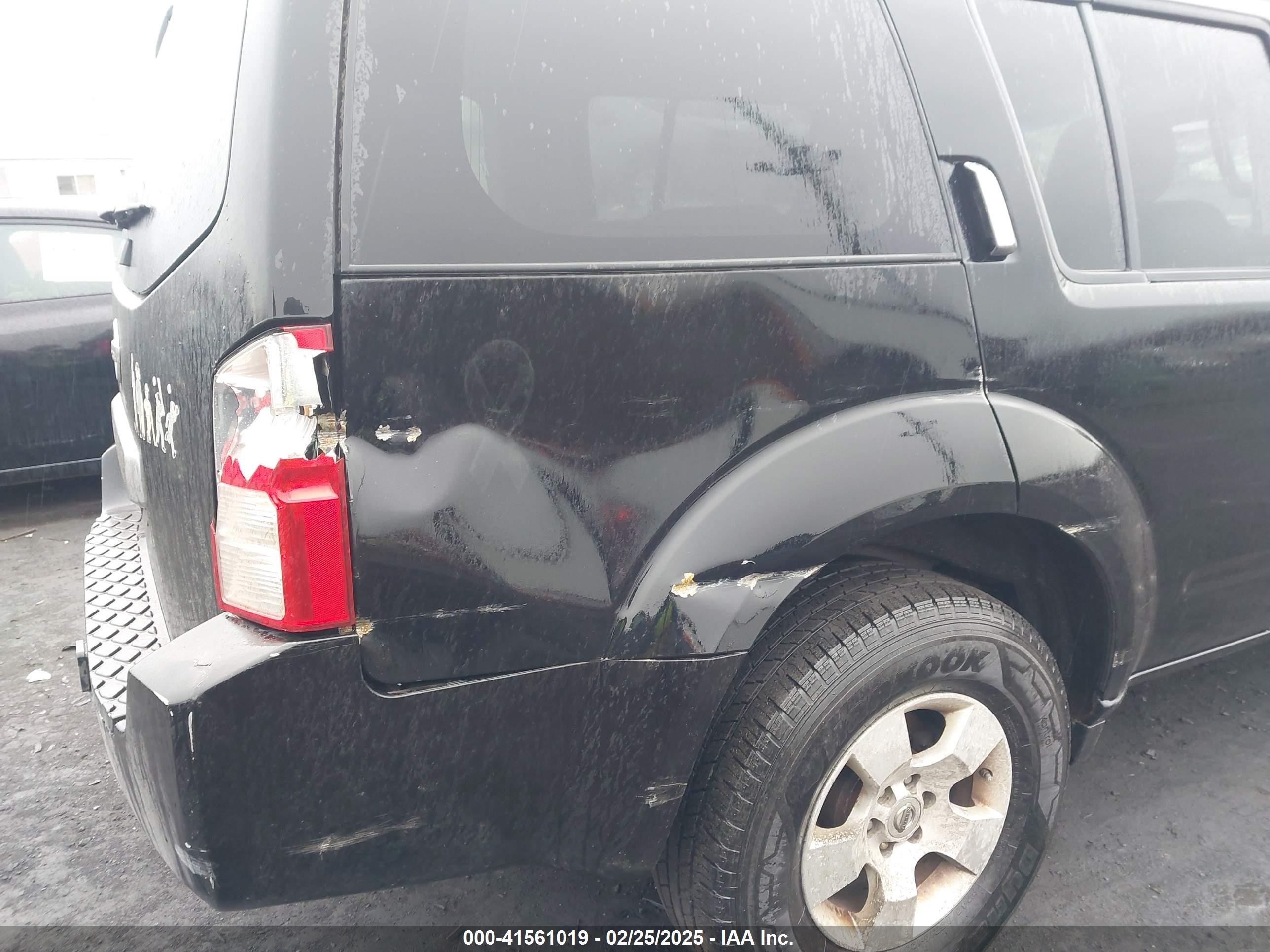 2007 Nissan Pathfinder S Black vin: 5N1AR18W17C610180