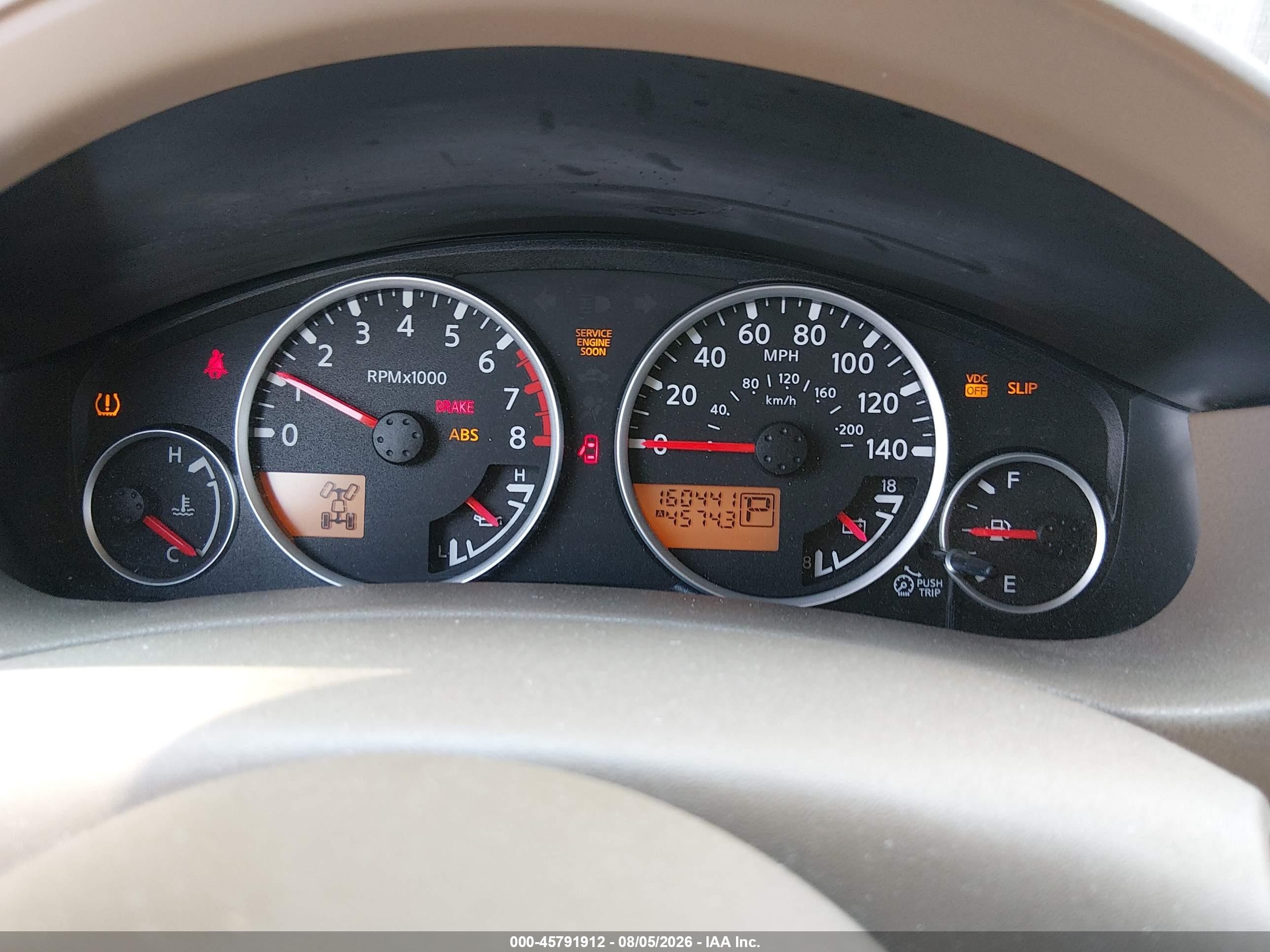 2007 Nissan Pathfinder Le Beige vin: 5N1AR18W17C618862