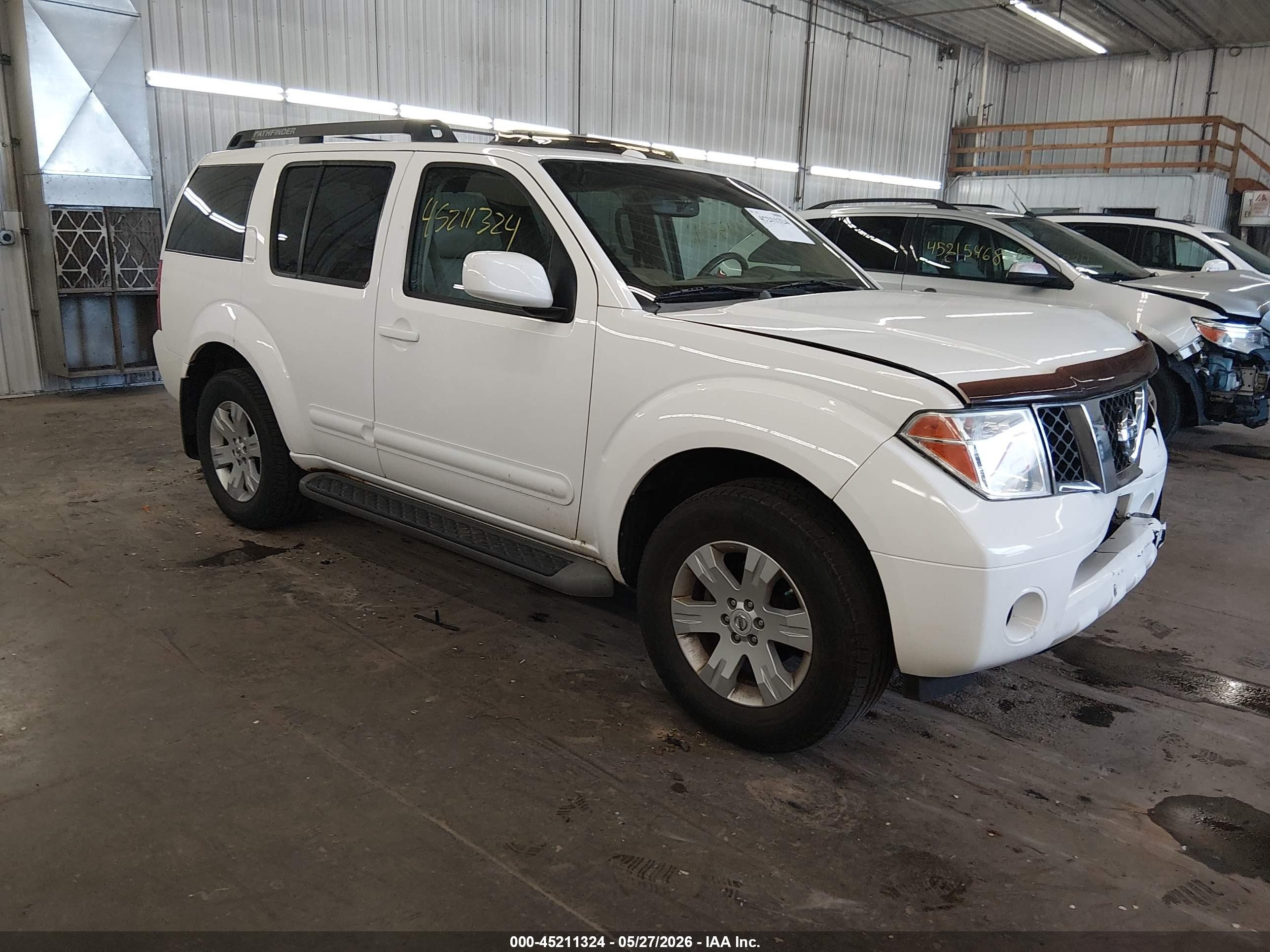 2007 Nissan Pathfinder Le White vin: 5N1AR18W17C648864