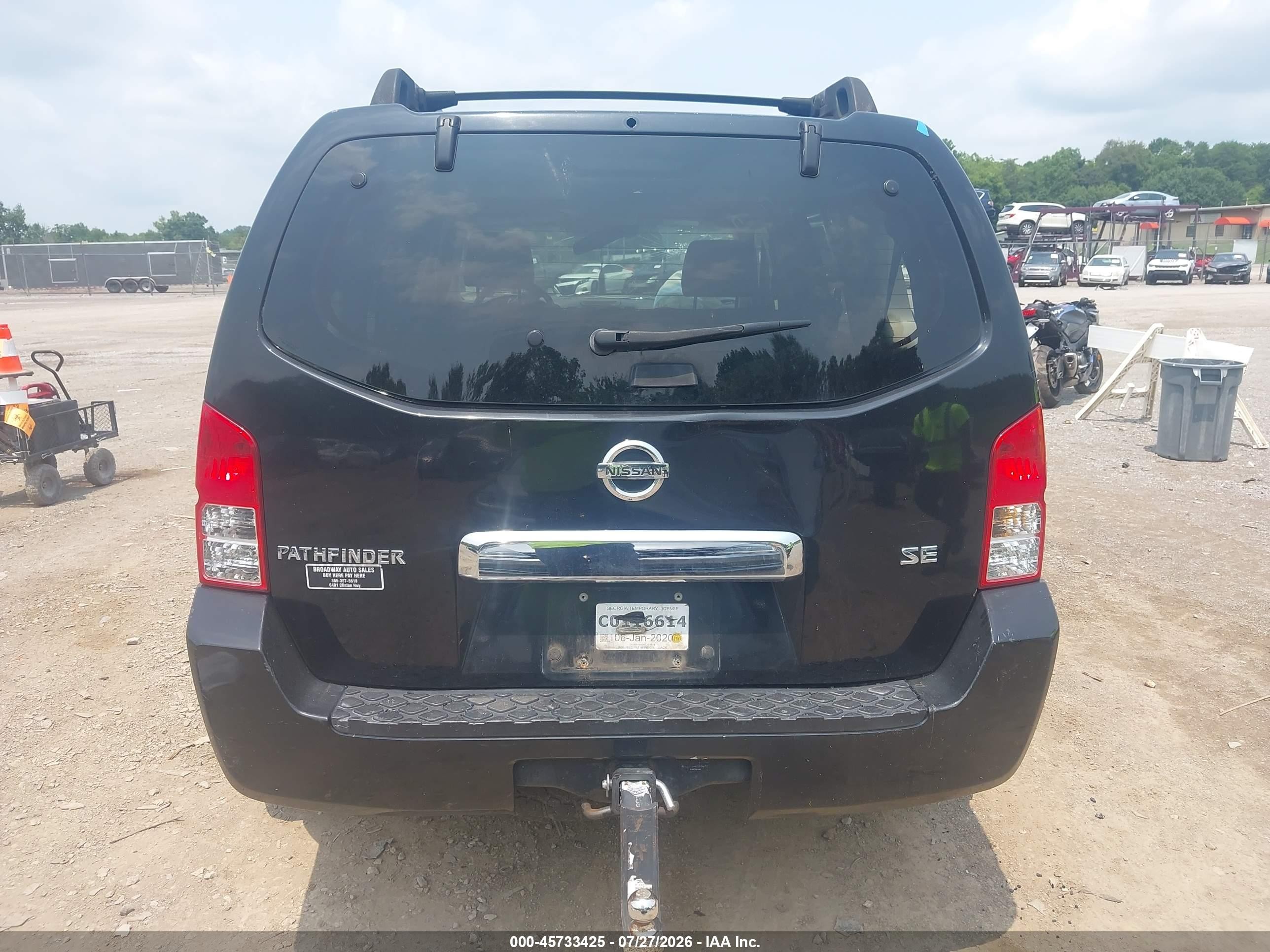 2006 Nissan Pathfinder Se Black vin: 5N1AR18W26C651514