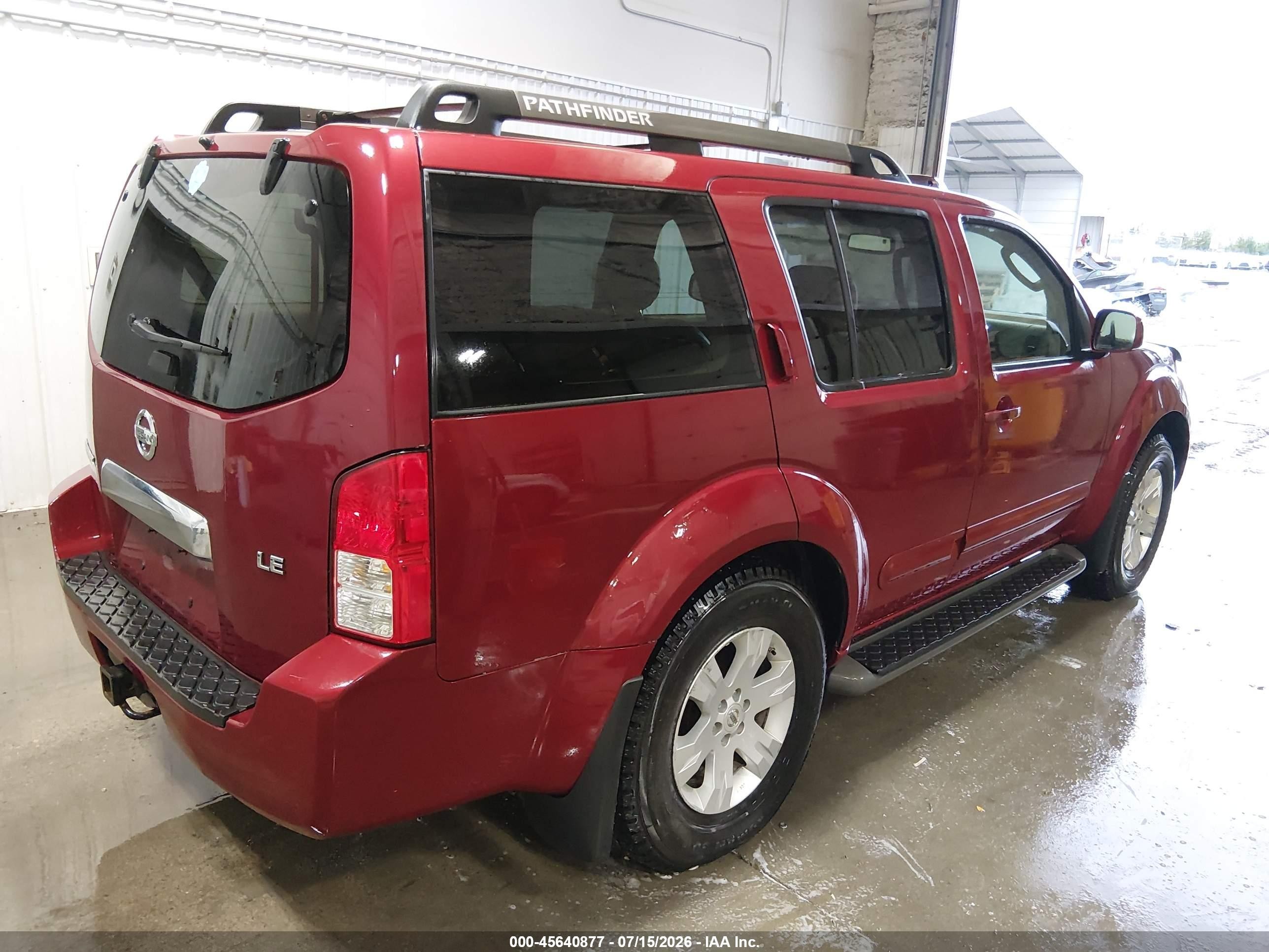 2006 Nissan Pathfinder Le Красный vin: 5N1AR18W26C658883