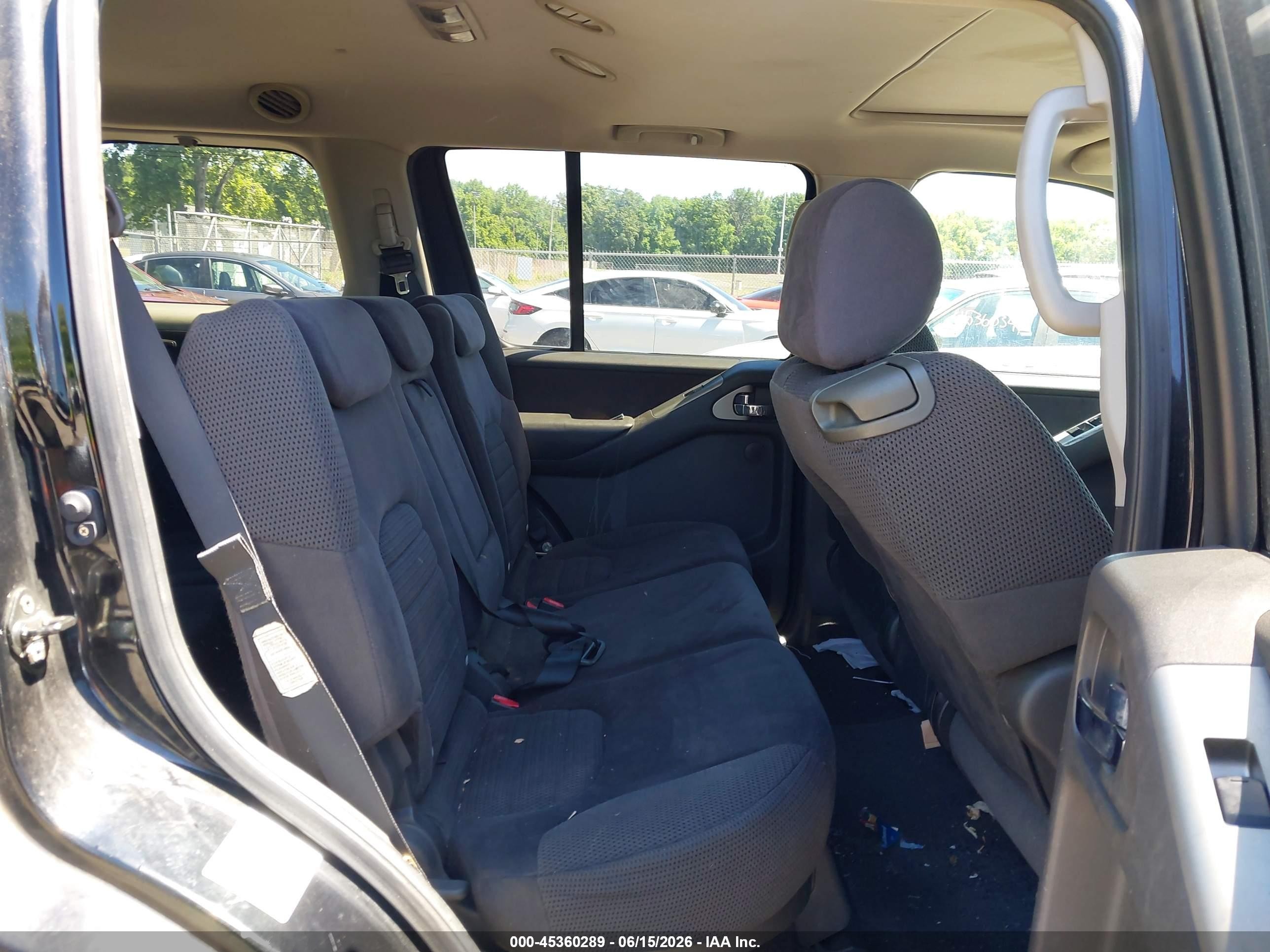2007 Nissan Pathfinder Se Black vin: 5N1AR18W37C649286