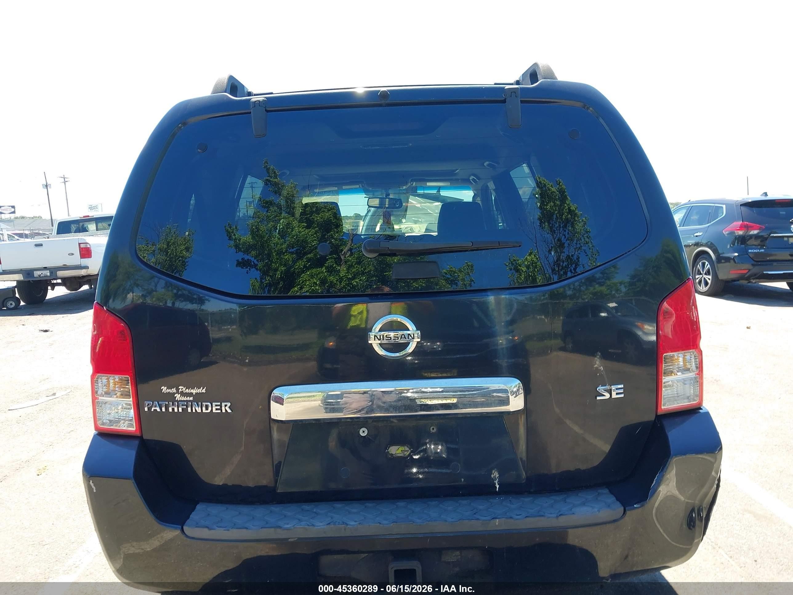 2007 Nissan Pathfinder Se Black vin: 5N1AR18W37C649286