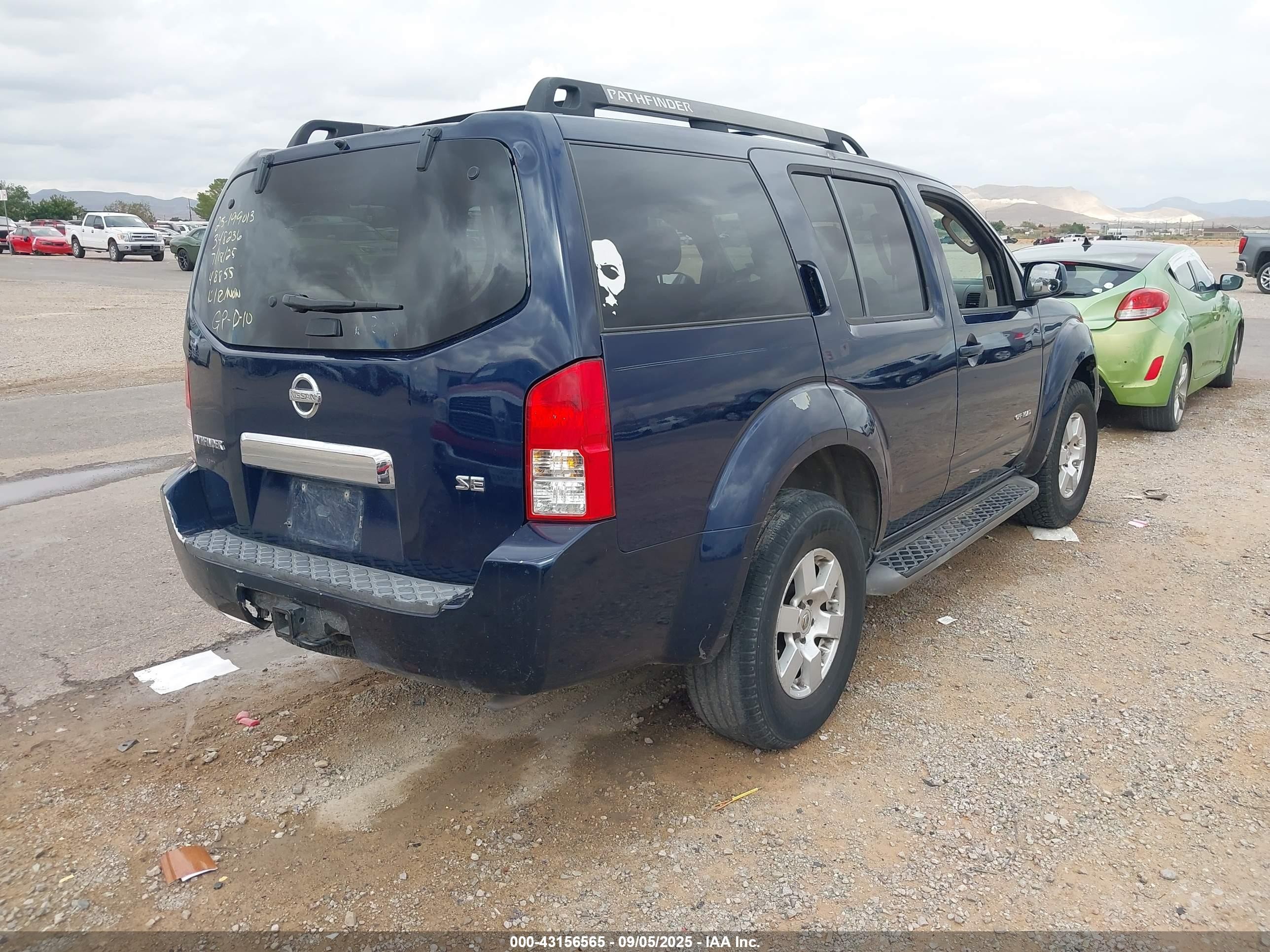2006 Nissan Pathfinder Se Off-road Dark Blue vin: 5N1AR18W46C641048