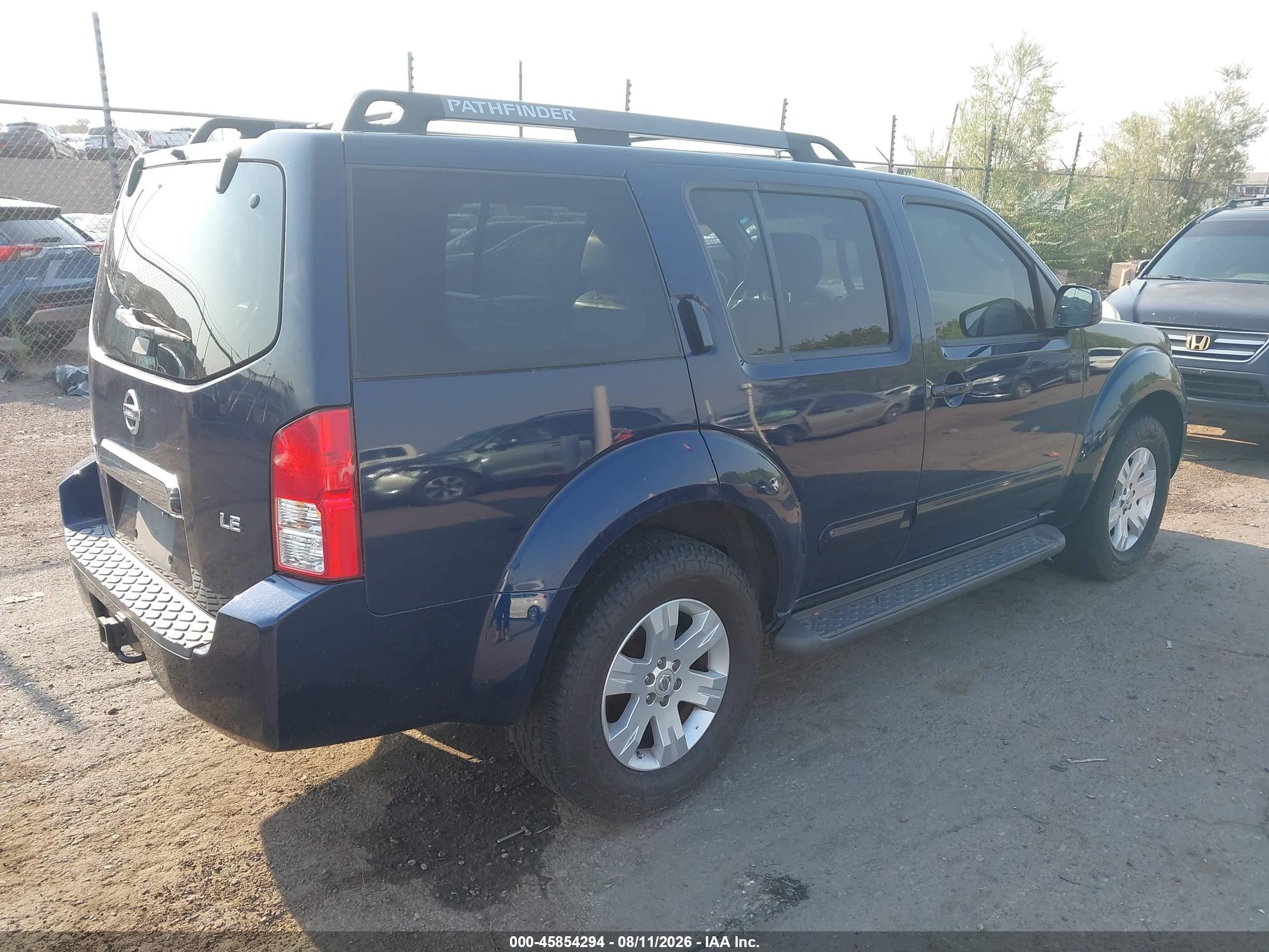 2006 Nissan Pathfinder Le Blue vin: 5N1AR18W46C663342