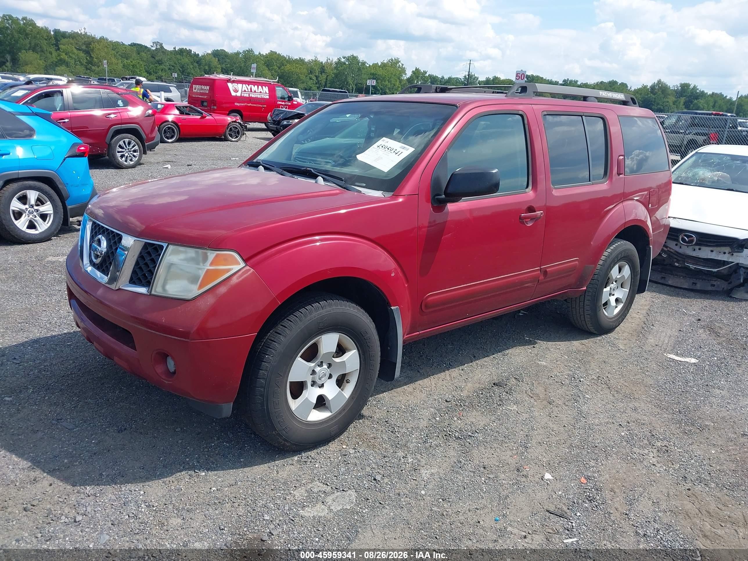 2007 Nissan Pathfinder S Red vin: 5N1AR18W77C647833