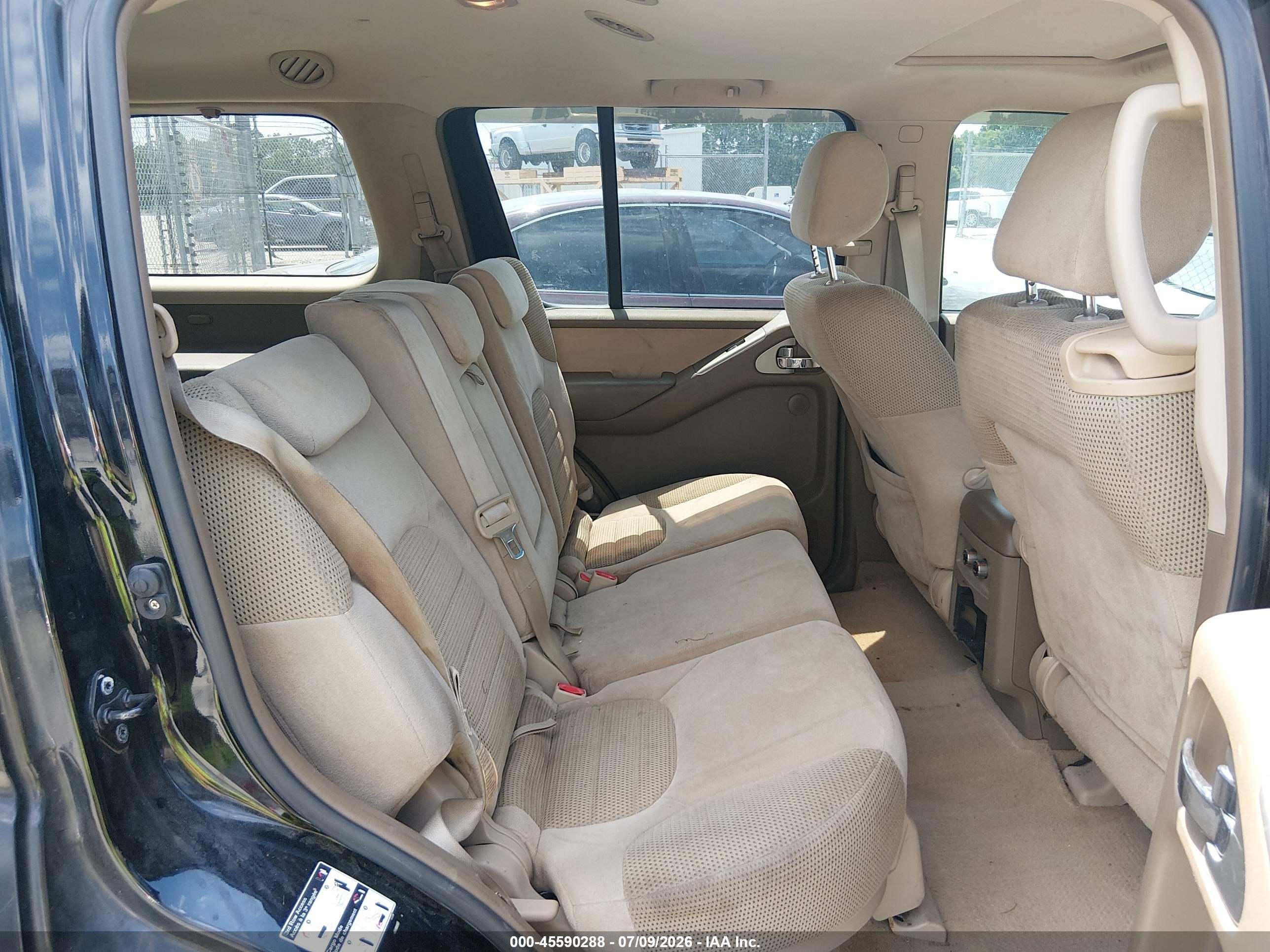 2007 Nissan Pathfinder Se Black vin: 5N1AR18W87C615313