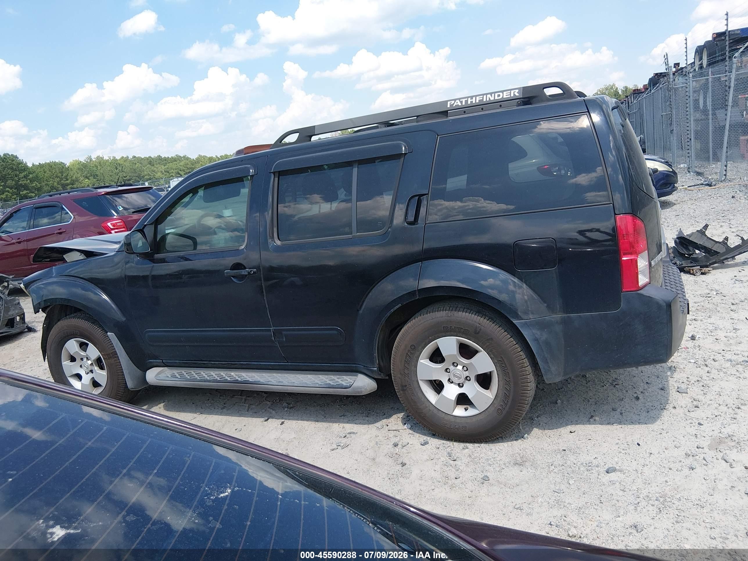 2007 Nissan Pathfinder Se Black vin: 5N1AR18W87C615313