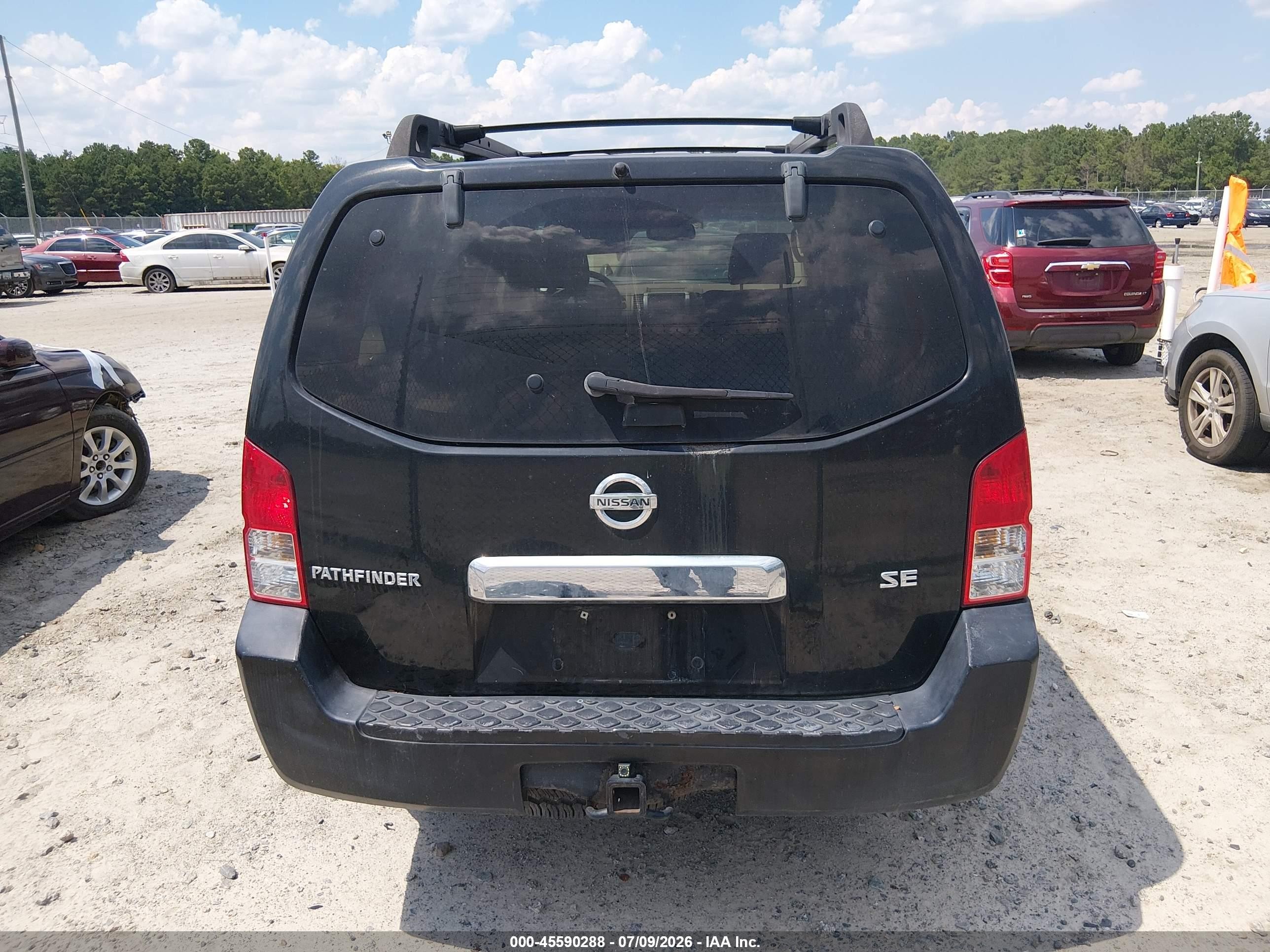 2007 Nissan Pathfinder Se Black vin: 5N1AR18W87C615313