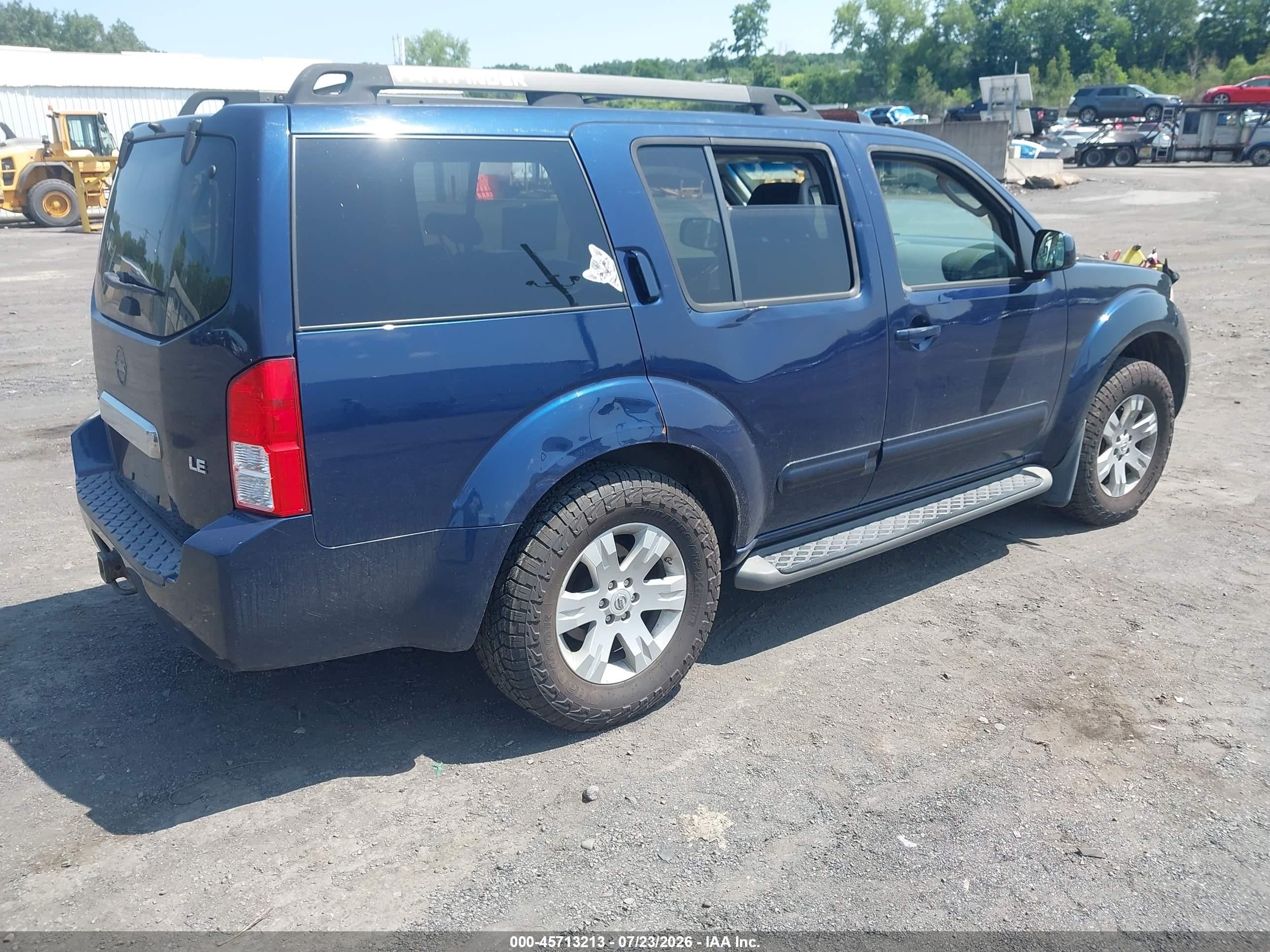 2007 Nissan Pathfinder Le Blue vin: 5N1AR18W87C635612