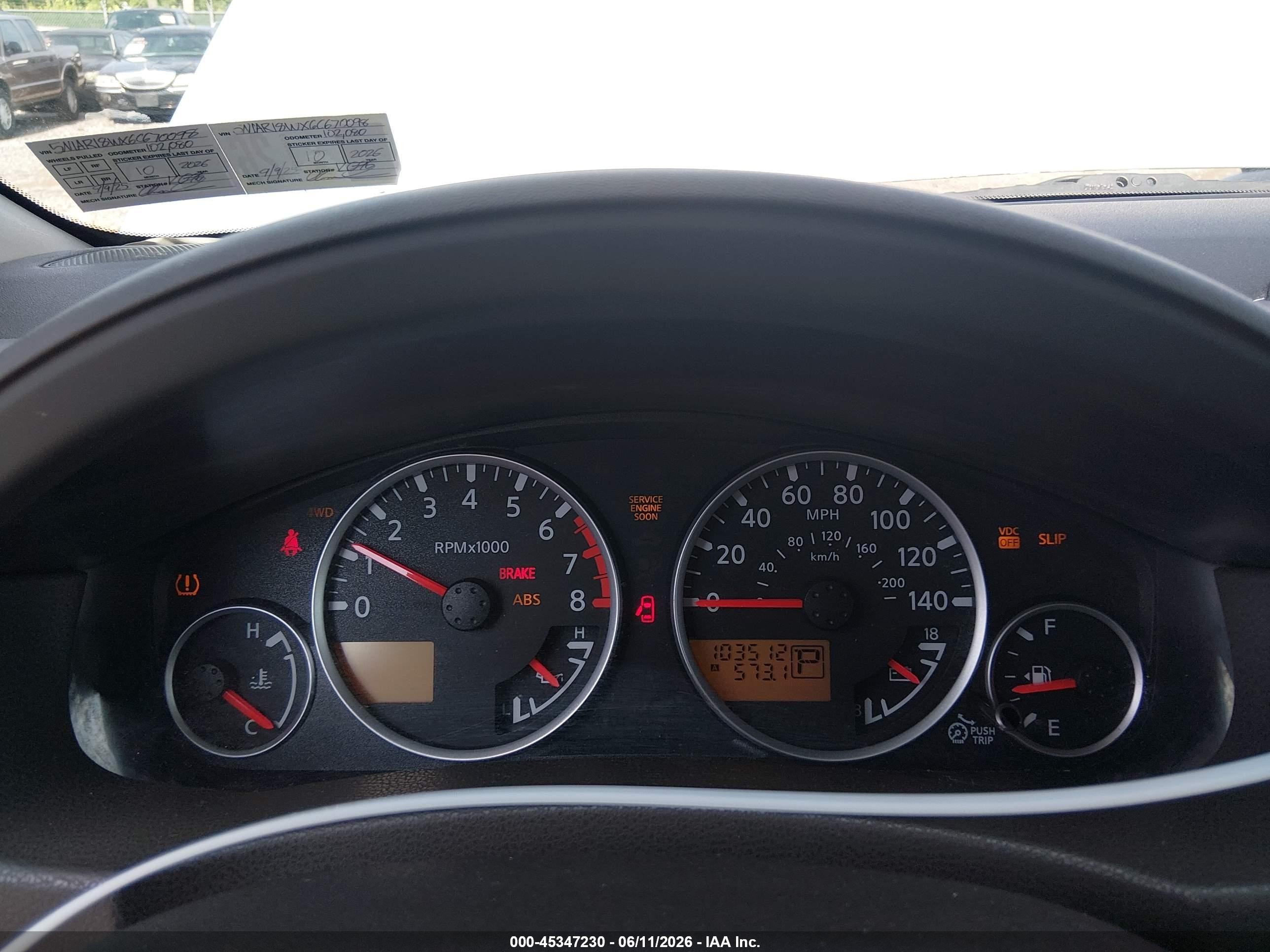 2006 Nissan Pathfinder Le Silver vin: 5N1AR18WX6C670098