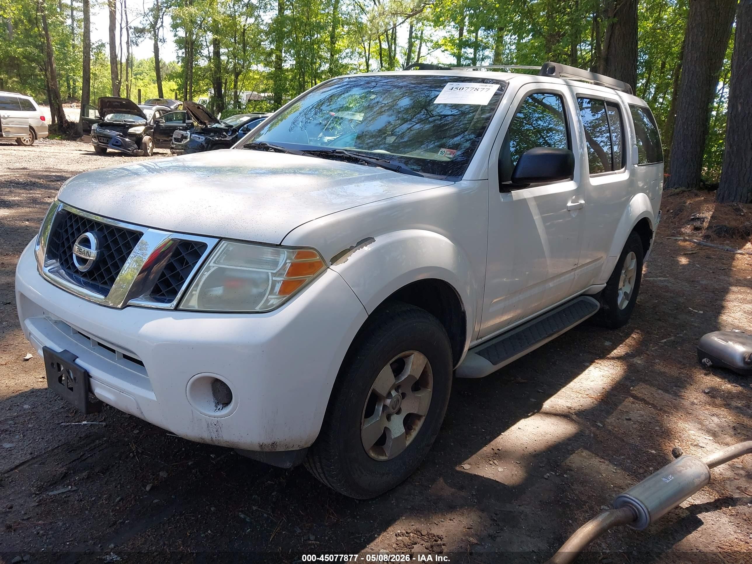 2011 Nissan Pathfinder S White vin: 5N1AR1NB0BC609192