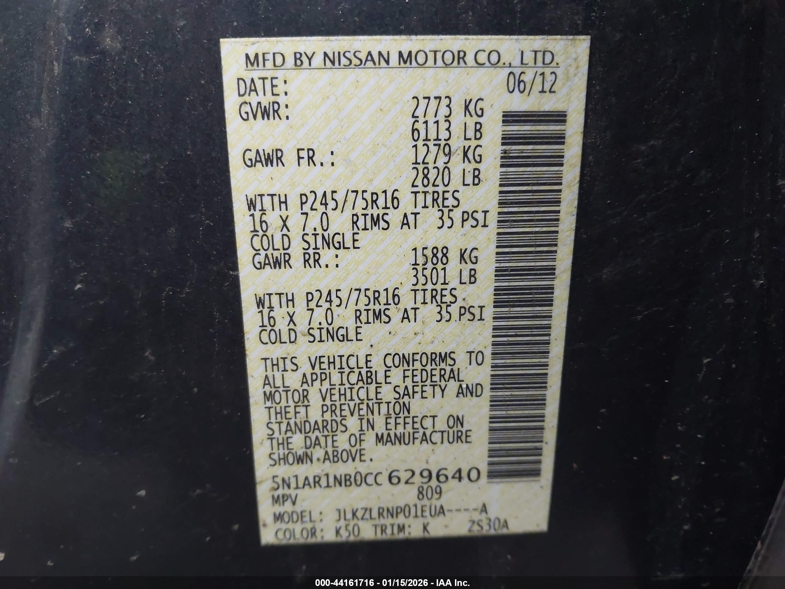 2012 Nissan Pathfinder S Dark Blue vin: 5N1AR1NB0CC629640