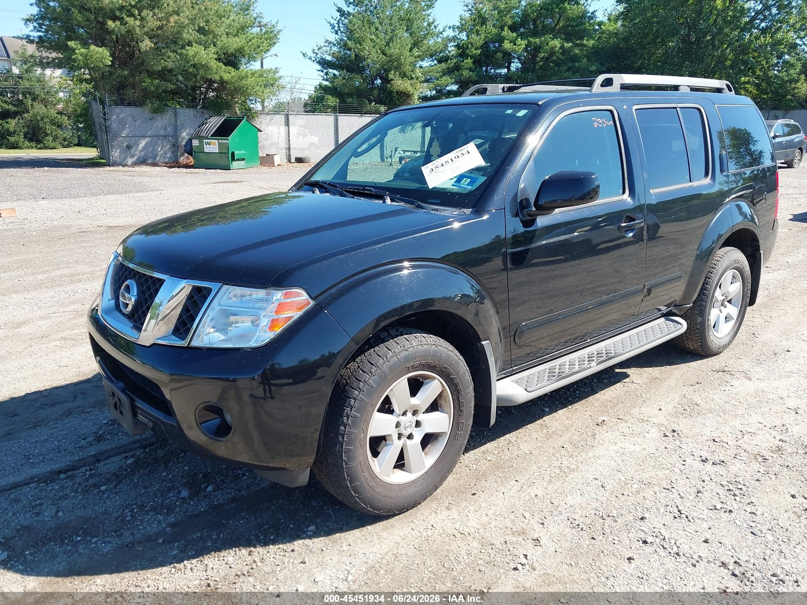 2012 Nissan Pathfinder Sv Black vin: 5N1AR1NB1CC623085