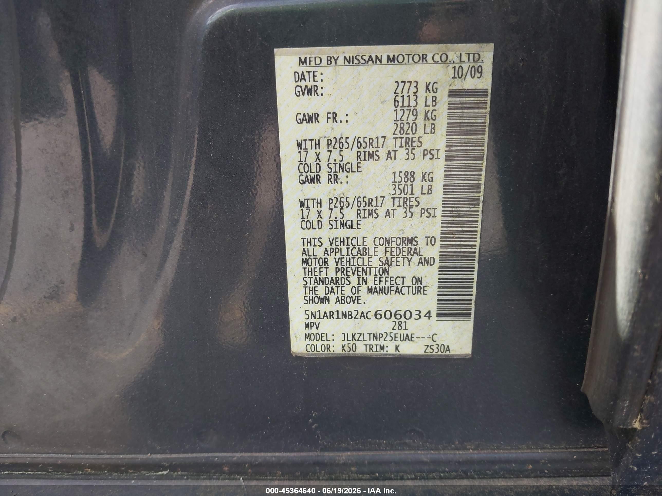2010 Nissan Pathfinder Se Gray vin: 5N1AR1NB2AC606034