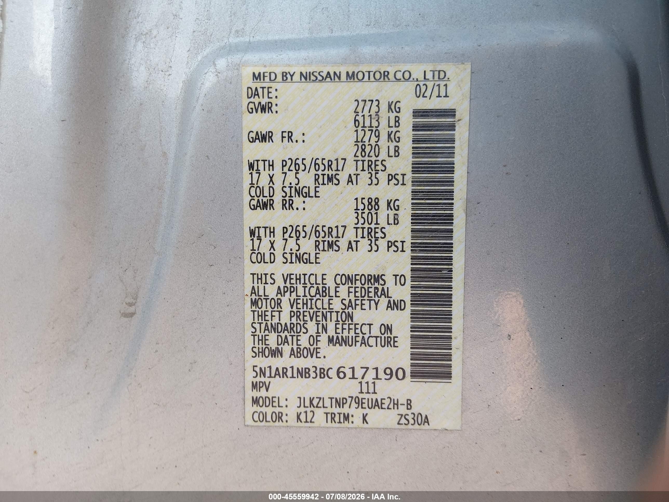 2011 Nissan Pathfinder Silver Silver vin: 5N1AR1NB3BC617190