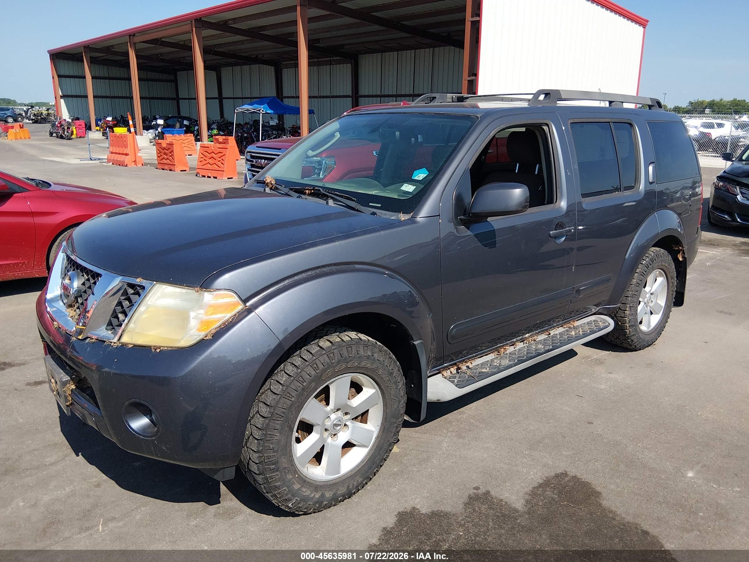 2011 Nissan Pathfinder Sv Gray vin: 5N1AR1NB4BC610443