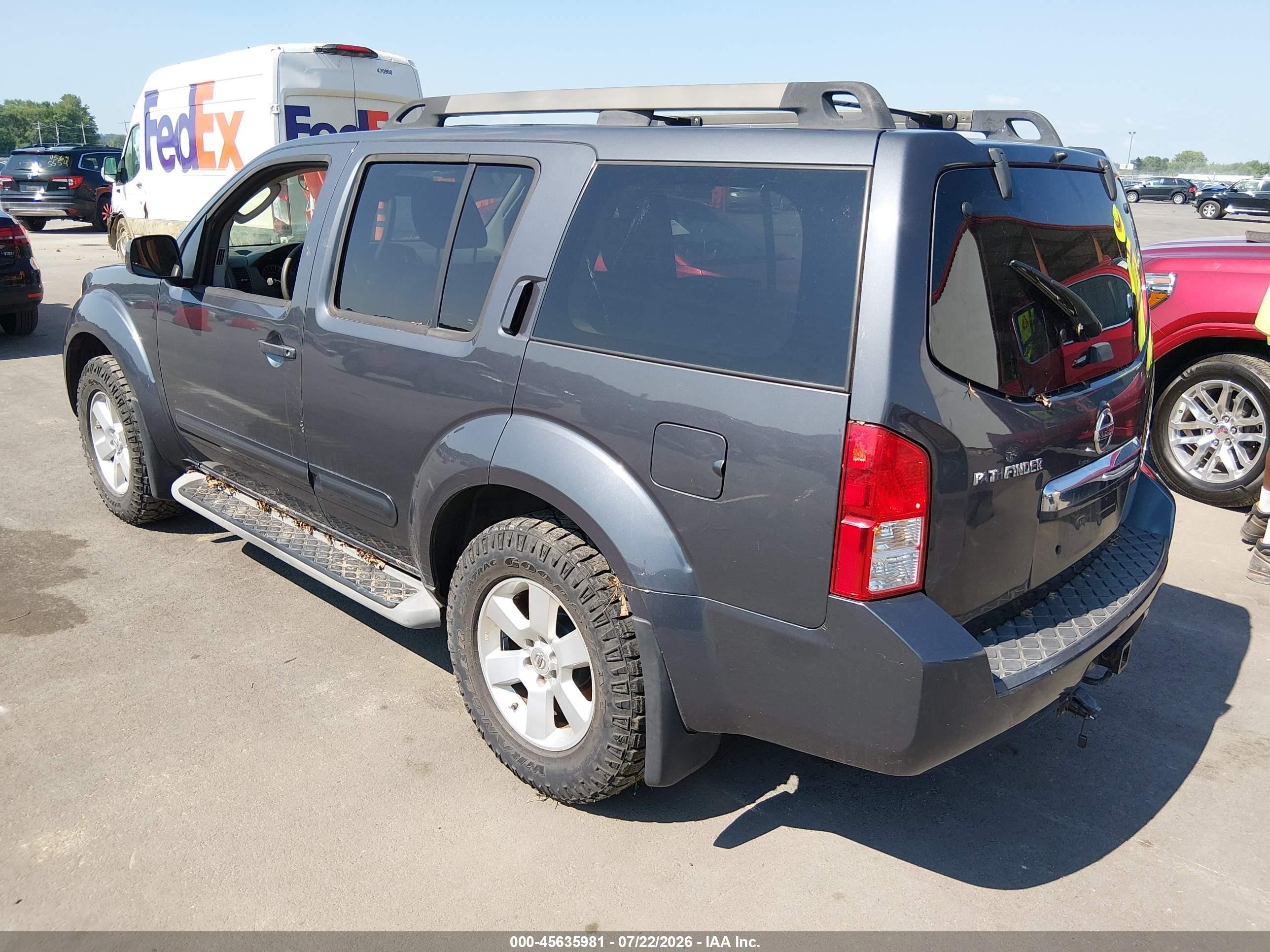 2011 Nissan Pathfinder Sv Gray vin: 5N1AR1NB4BC610443