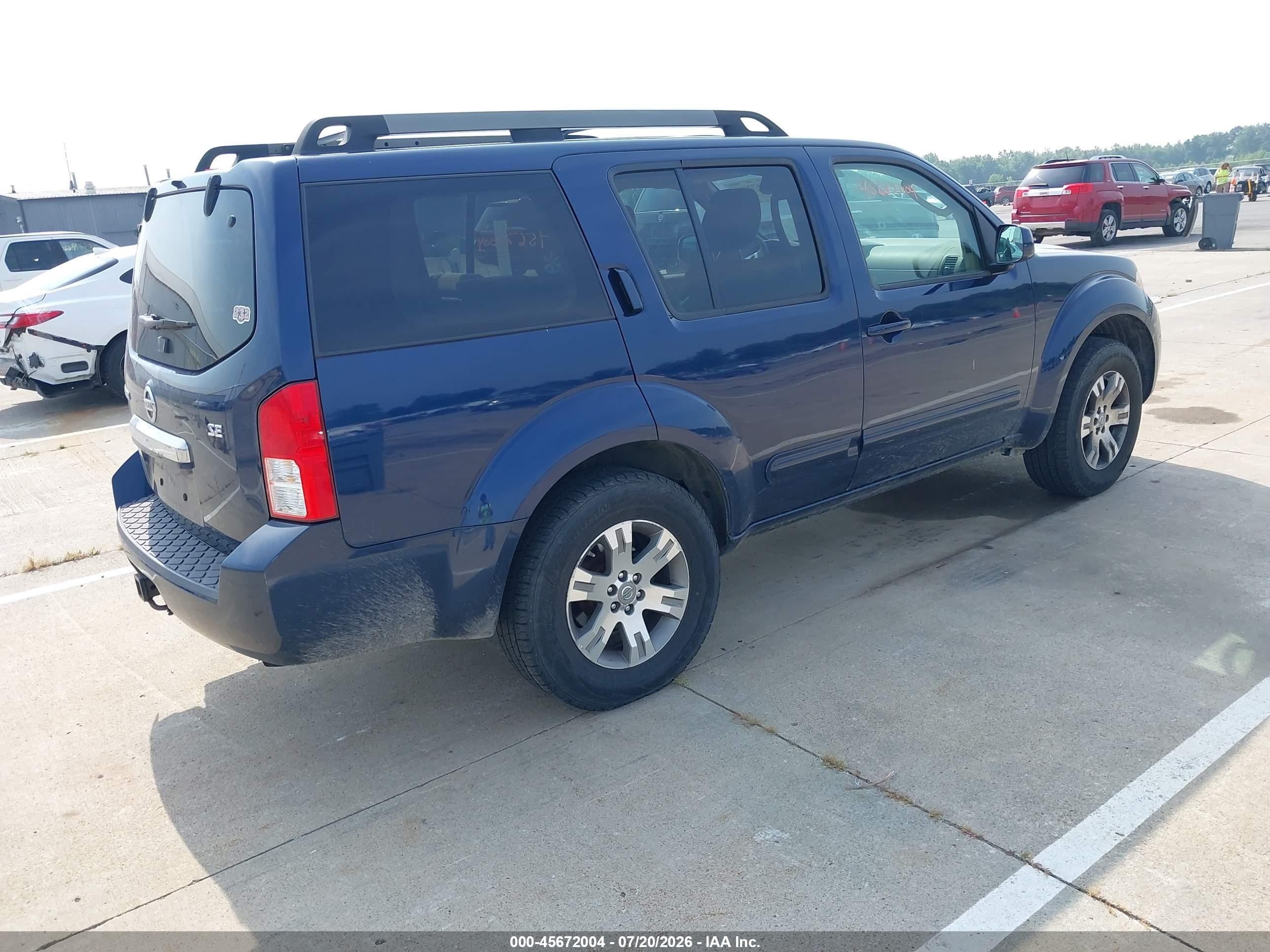2010 Nissan Pathfinder Se Blue vin: 5N1AR1NB5AC608201