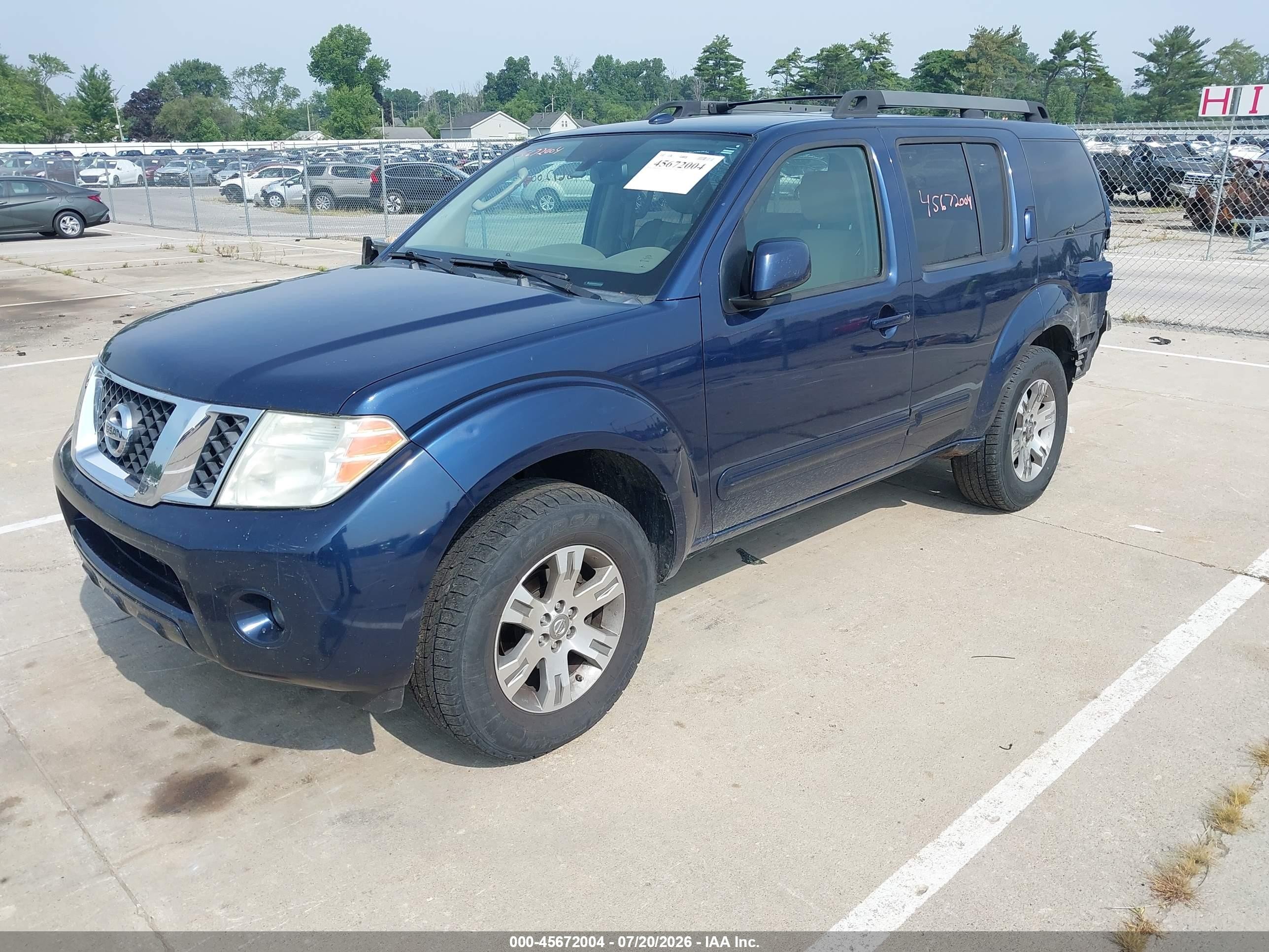 2010 Nissan Pathfinder Se Blue vin: 5N1AR1NB5AC608201