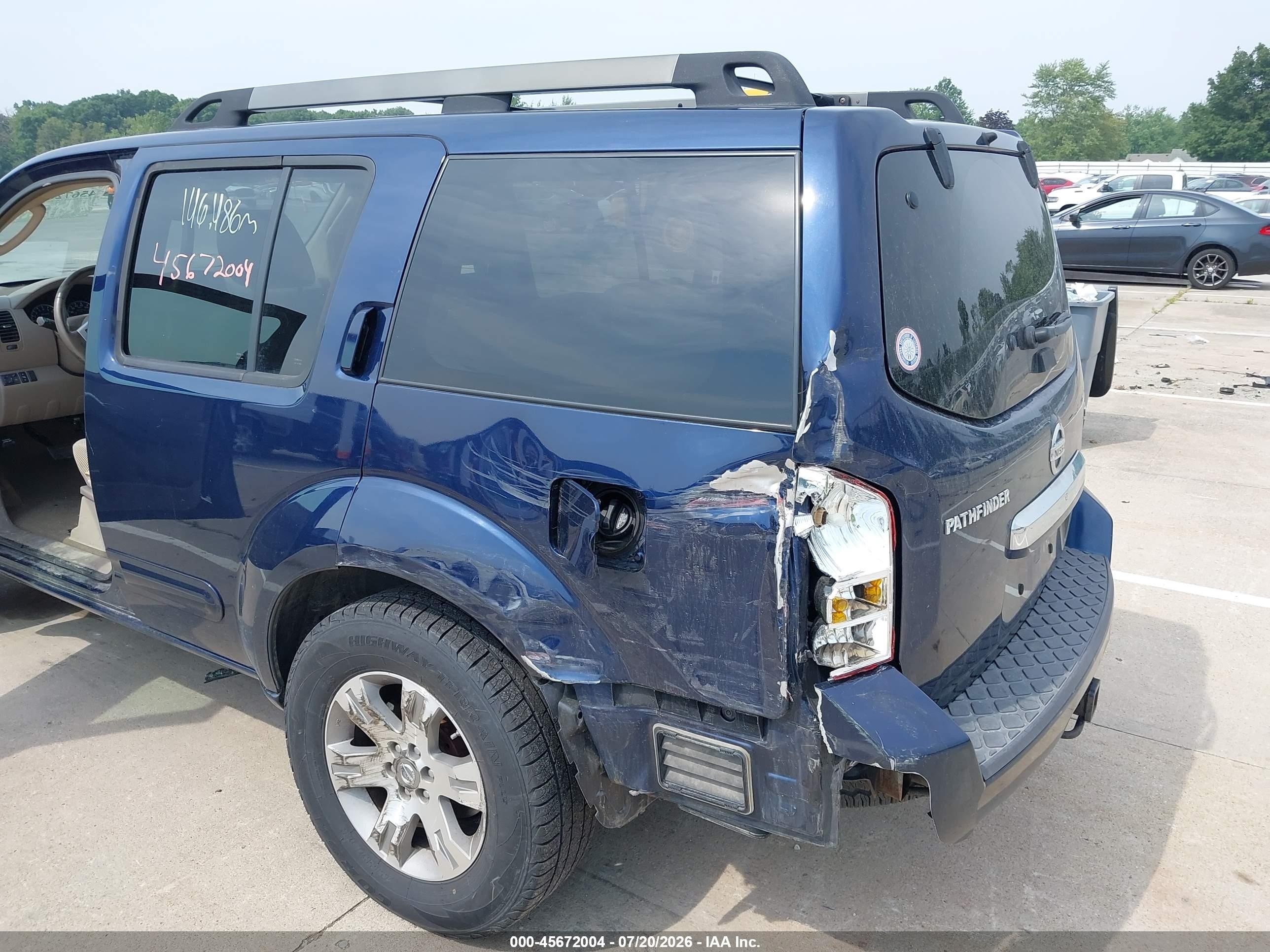 2010 Nissan Pathfinder Se Blue vin: 5N1AR1NB5AC608201