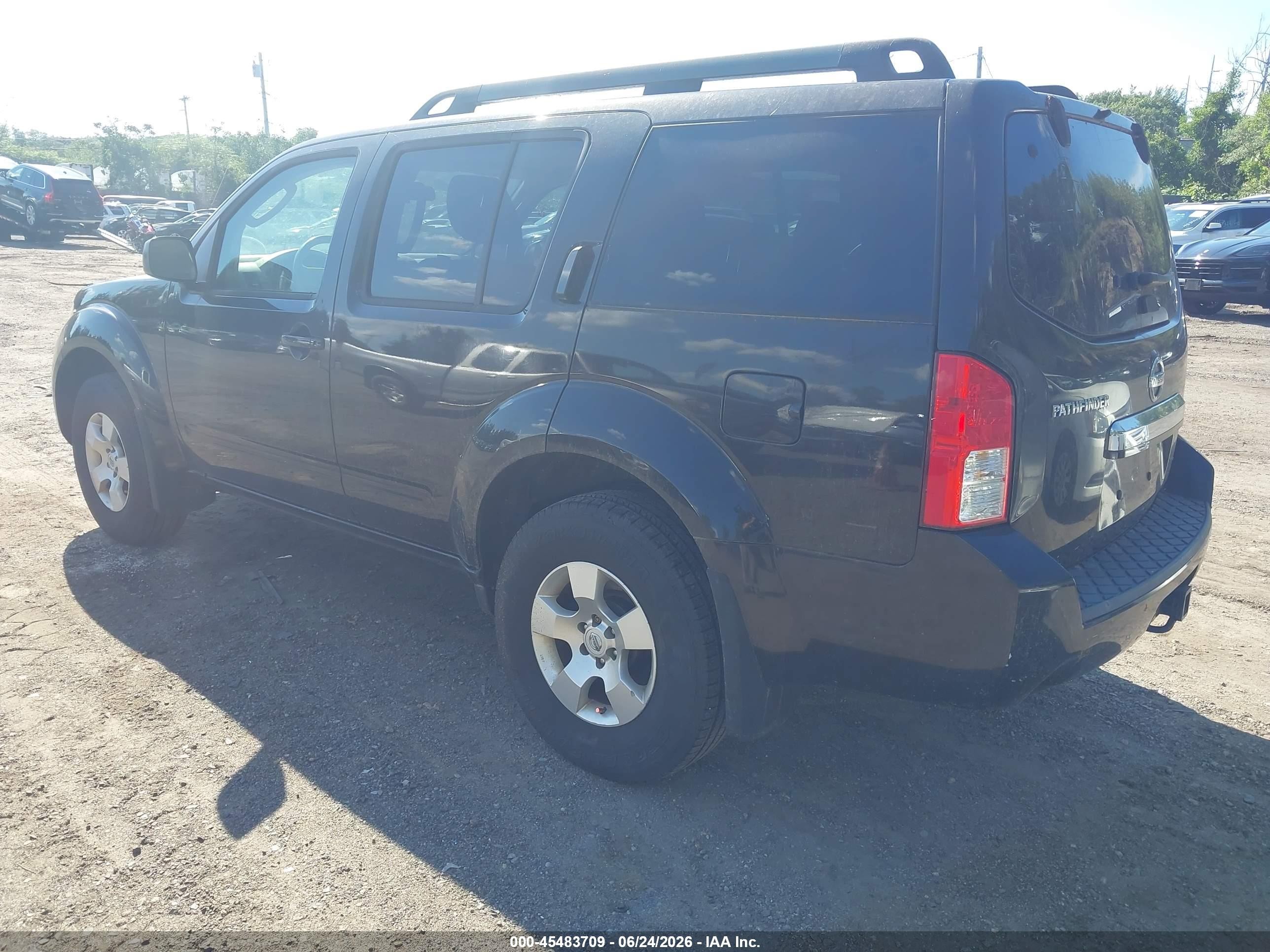 2012 Nissan Pathfinder S Black vin: 5N1AR1NB5CC605799