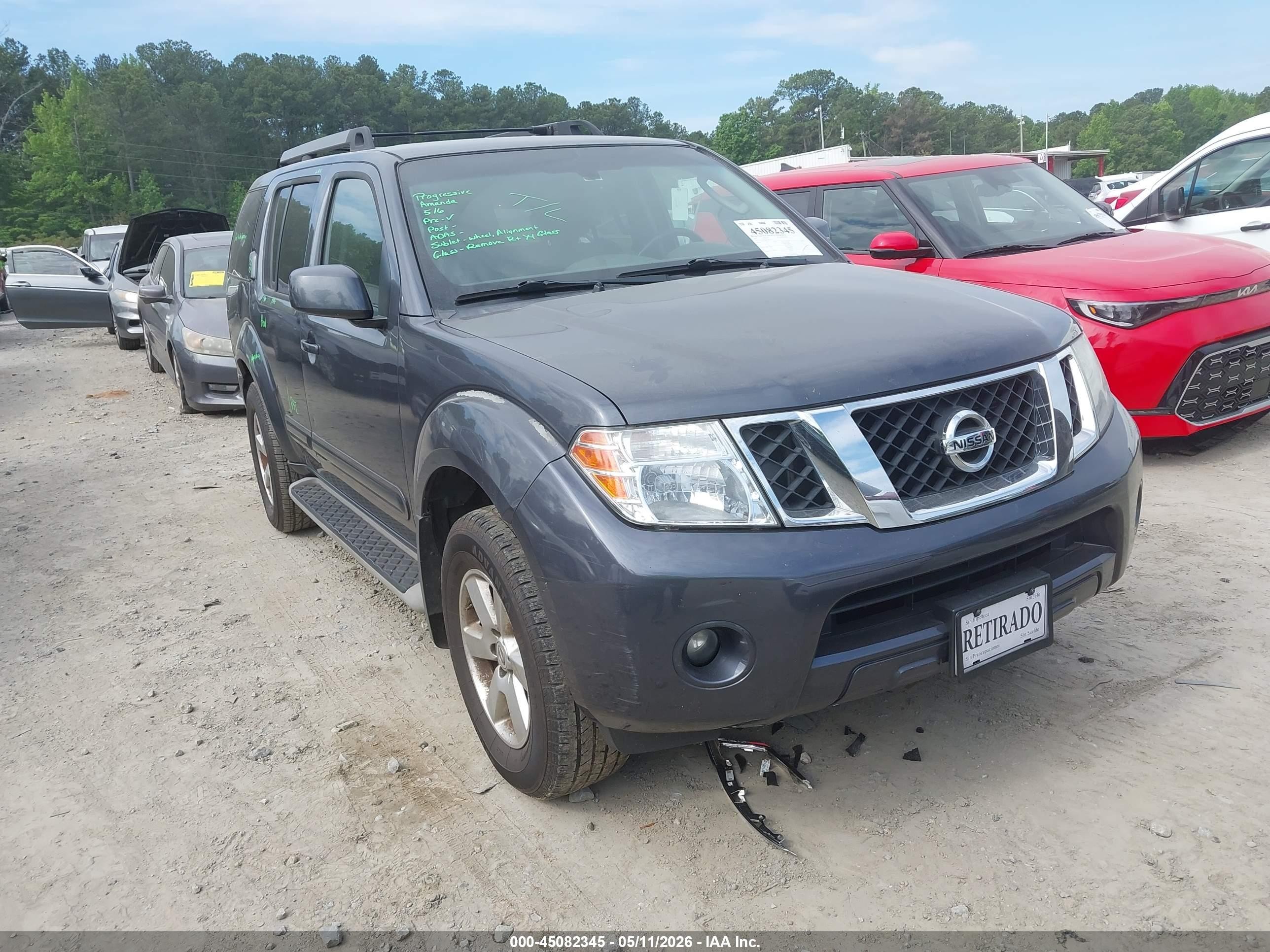 2011 Nissan Pathfinder Sv Gray vin: 5N1AR1NB6BC604112