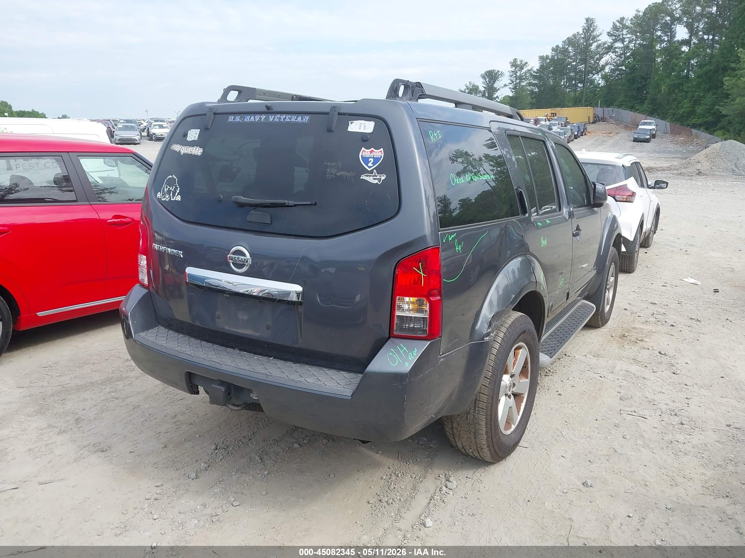 2011 Nissan Pathfinder Sv Gray vin: 5N1AR1NB6BC604112
