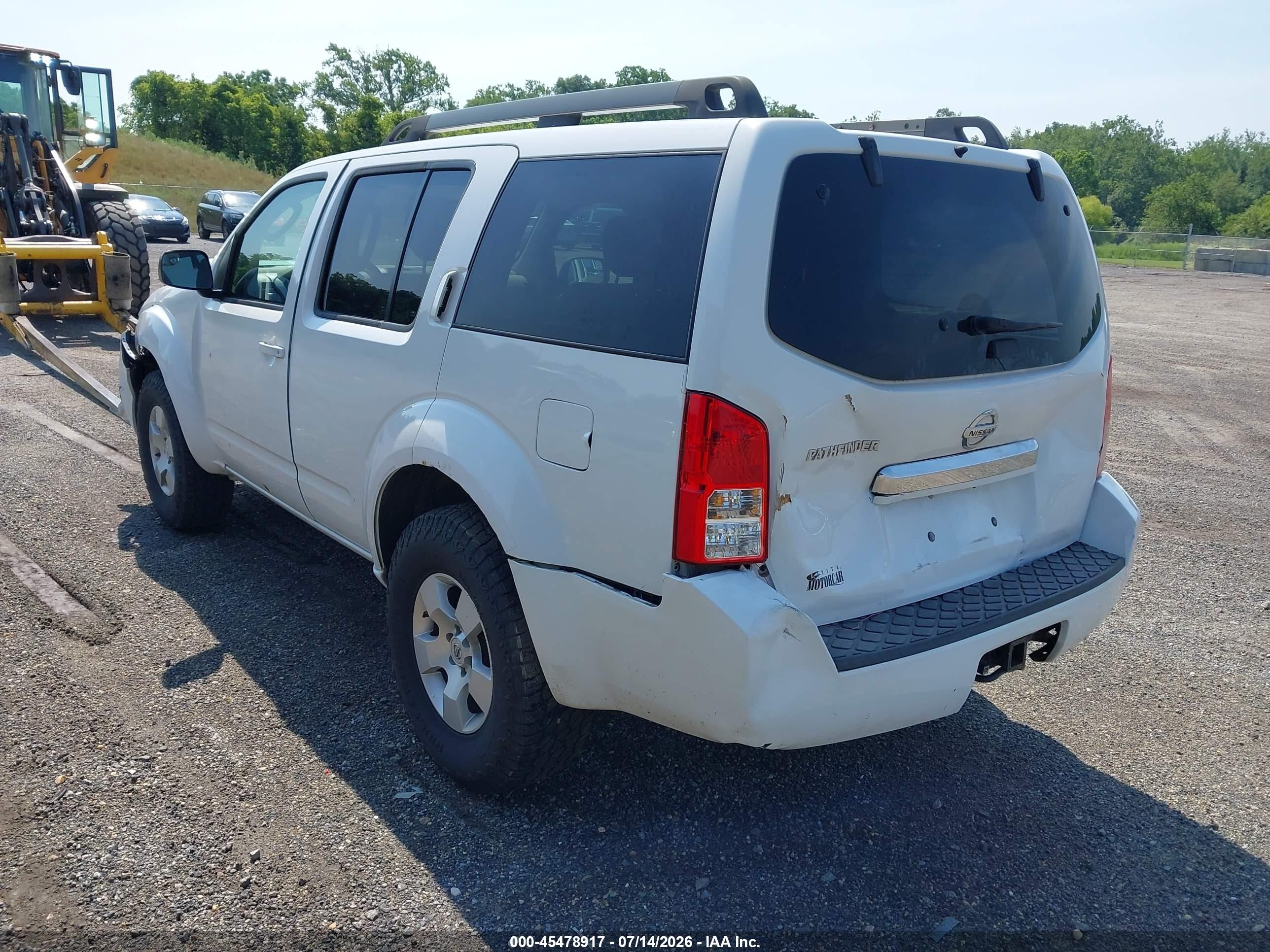 2012 Nissan Pathfinder S White vin: 5N1AR1NB6CC639654