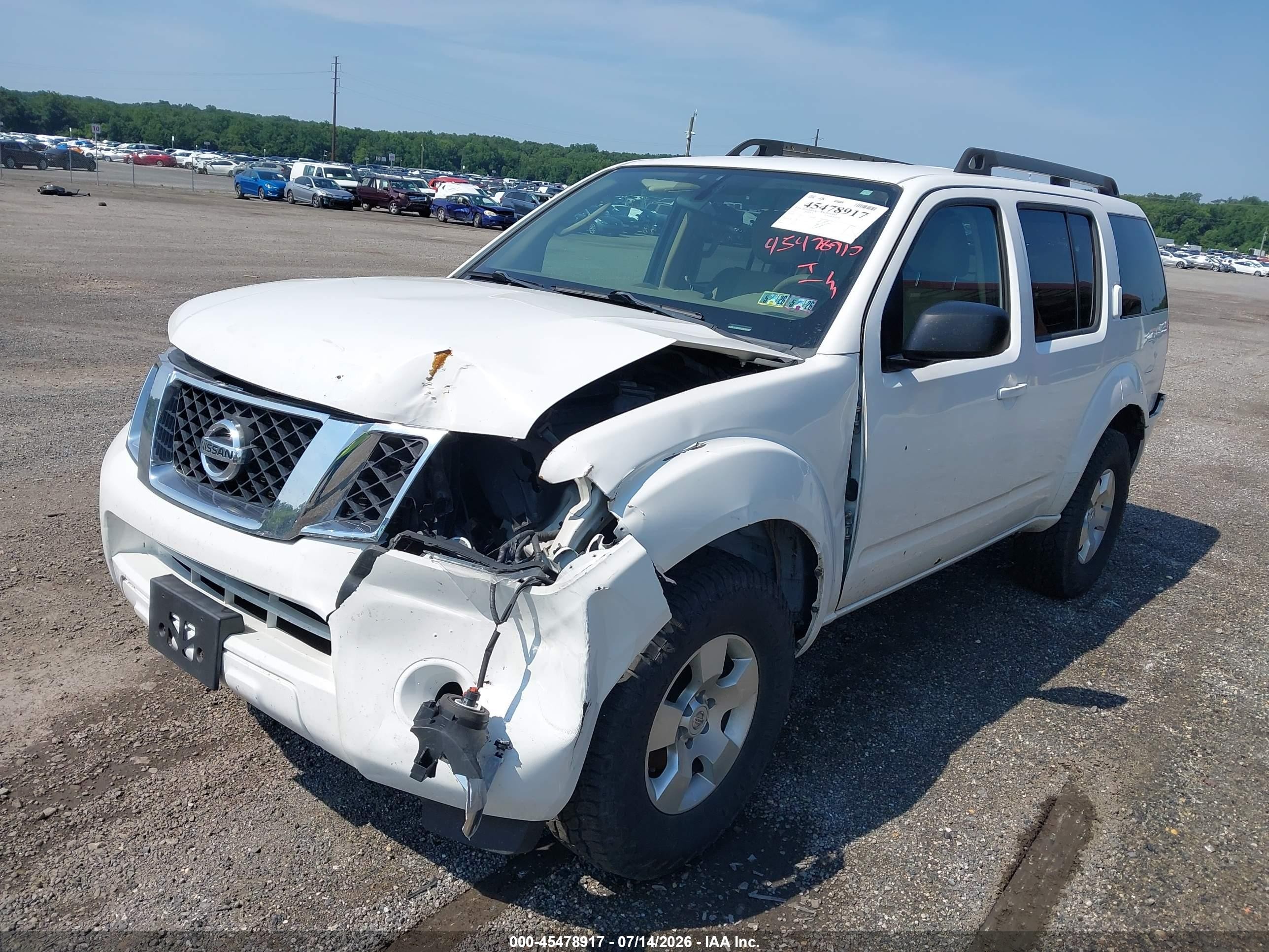 2012 Nissan Pathfinder S White vin: 5N1AR1NB6CC639654