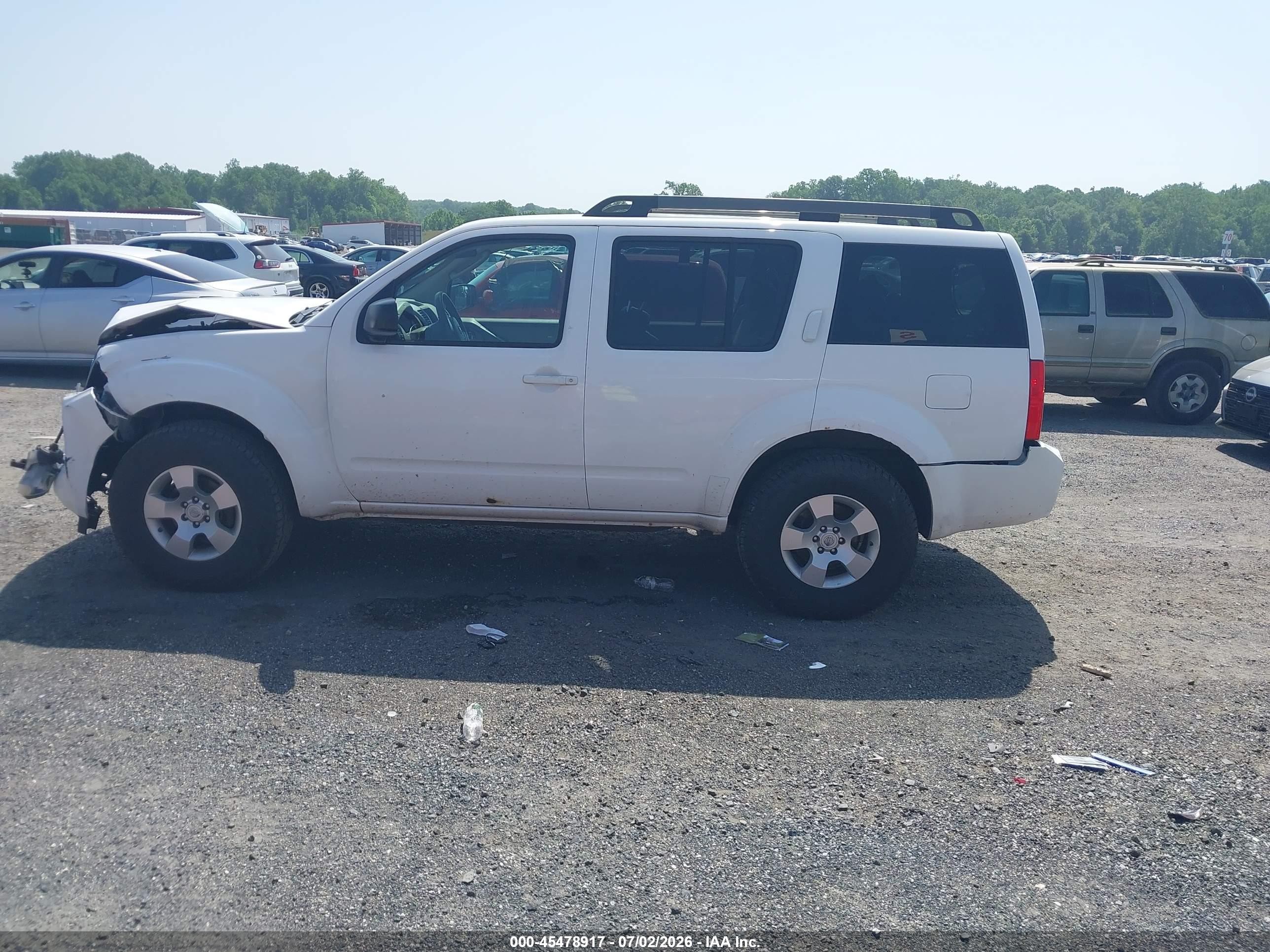 2012 Nissan Pathfinder S White vin: 5N1AR1NB6CC639654