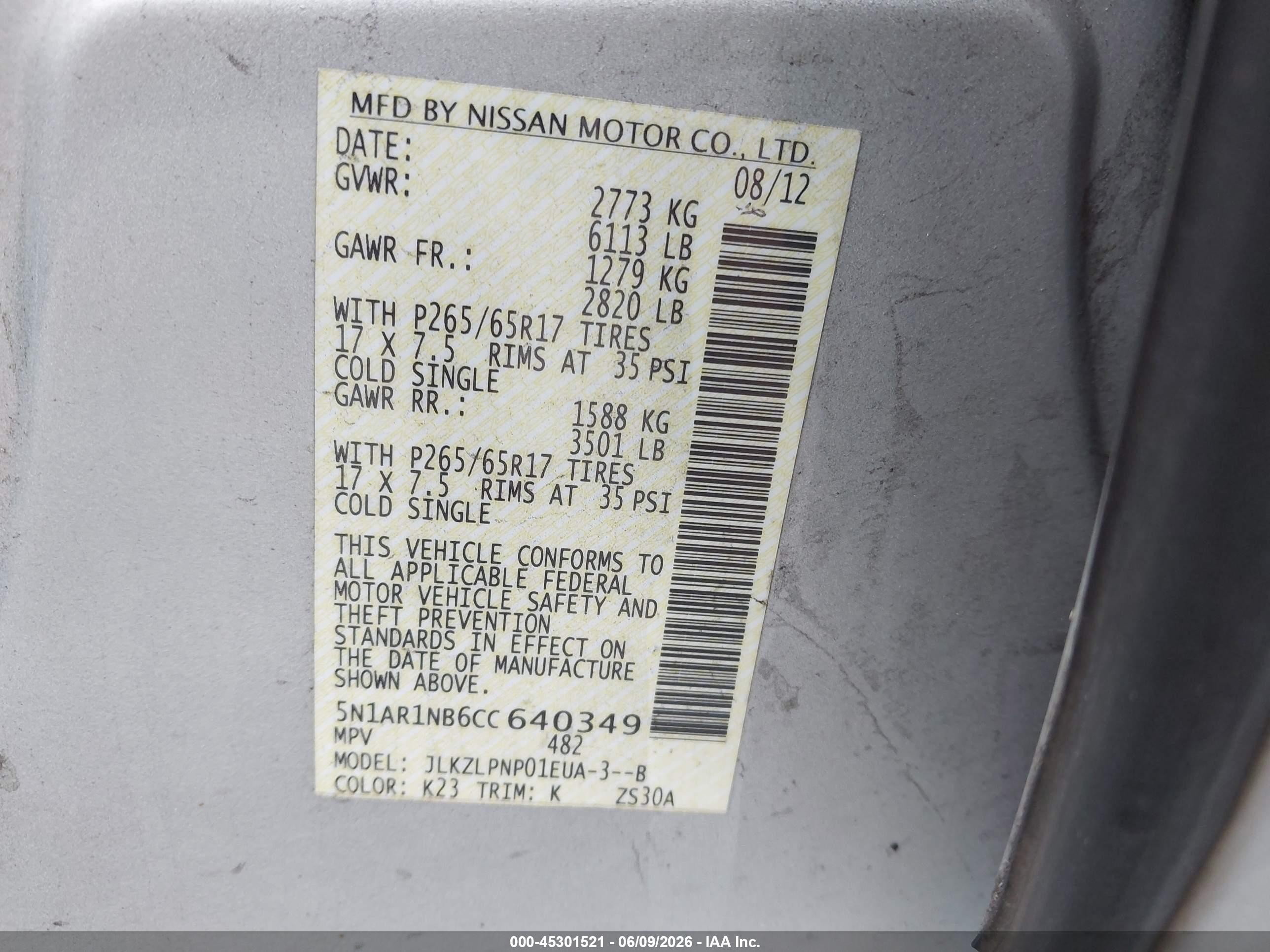 2012 Nissan Pathfinder Silver Silver vin: 5N1AR1NB6CC640349