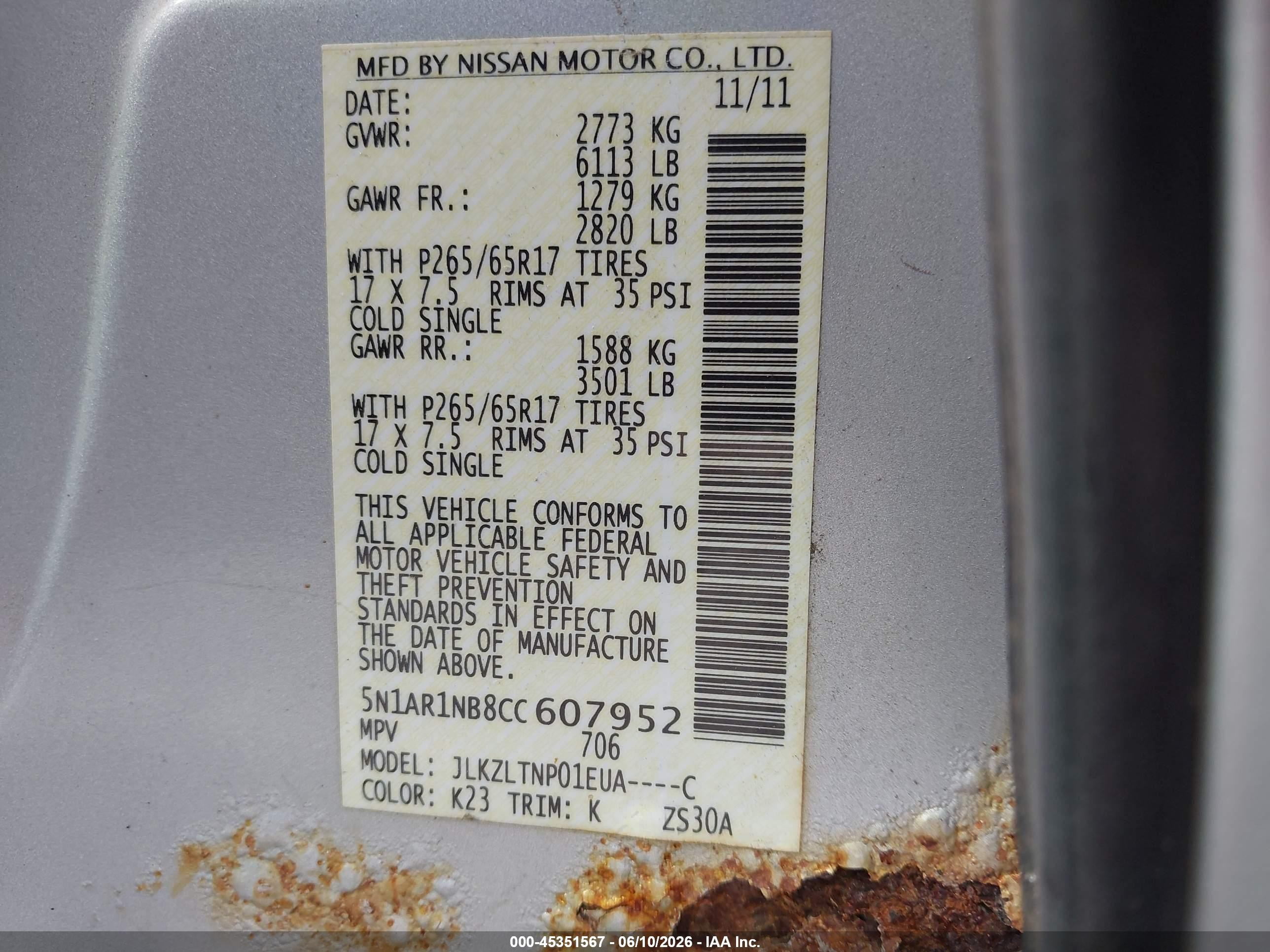 2012 Nissan Pathfinder Sv Silver vin: 5N1AR1NB8CC607952