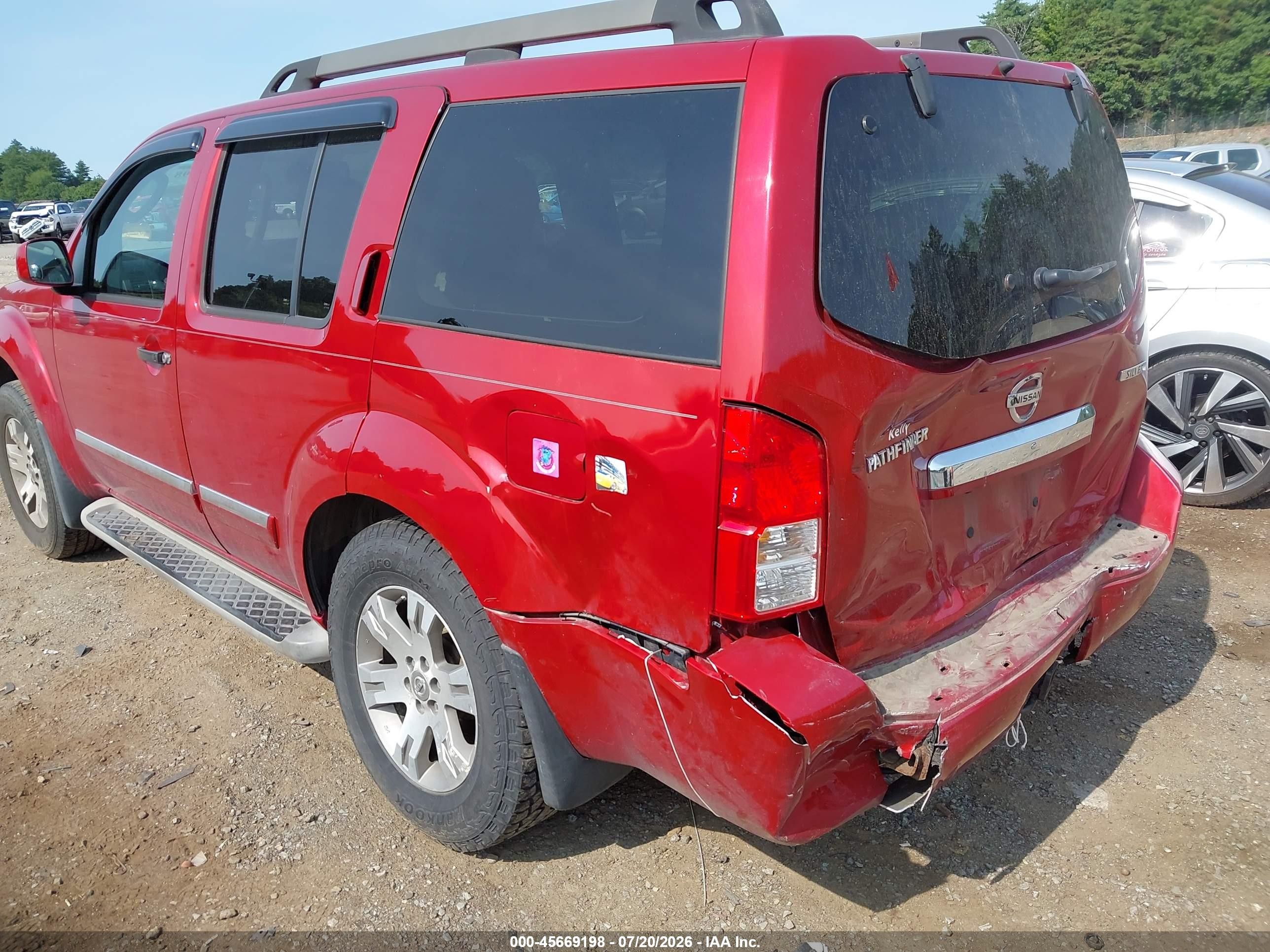 2012 Nissan Pathfinder Silver Red vin: 5N1AR1NBXCC602722