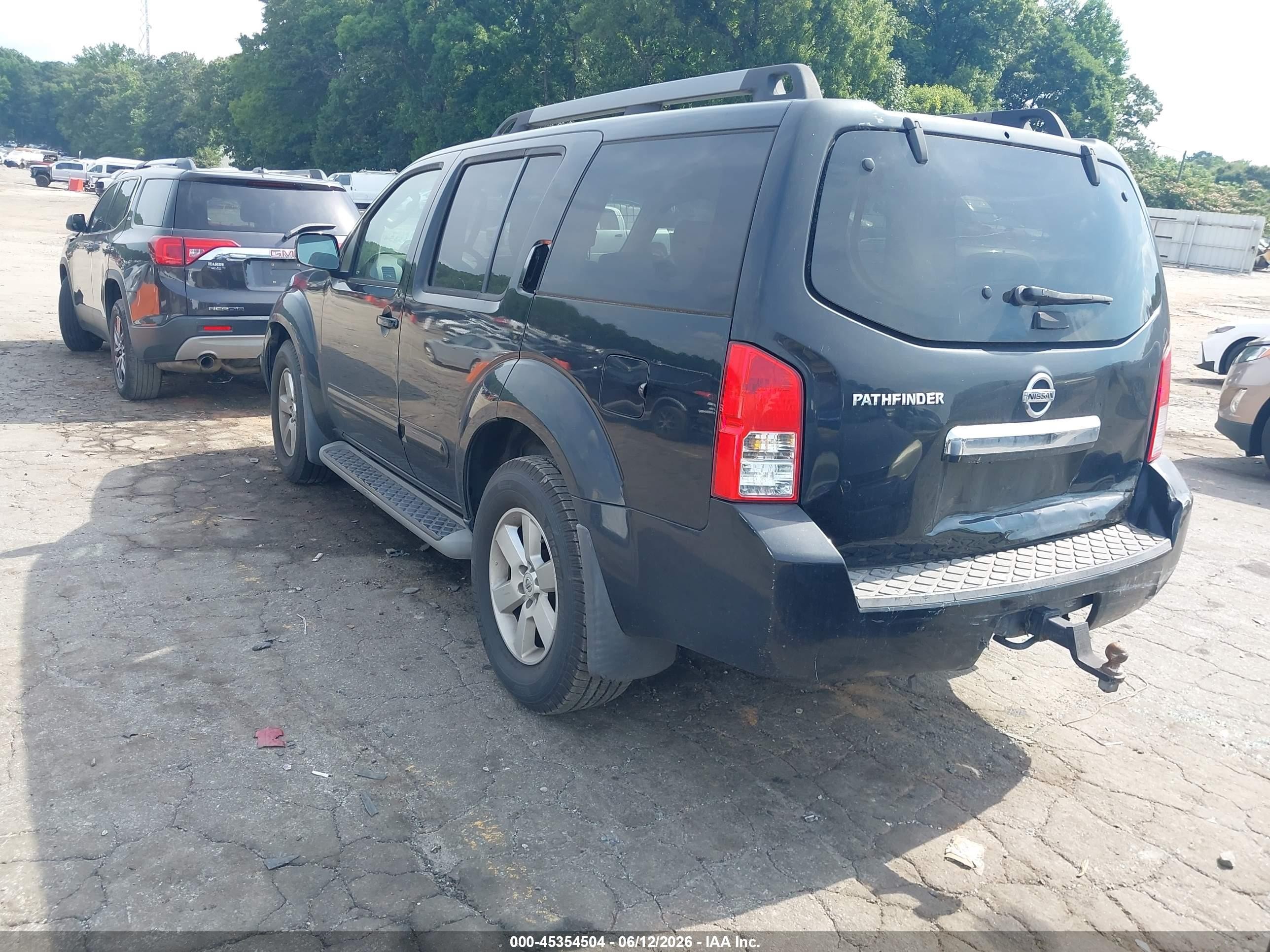 2012 Nissan Pathfinder Sv Black vin: 5N1AR1NN0CC607082