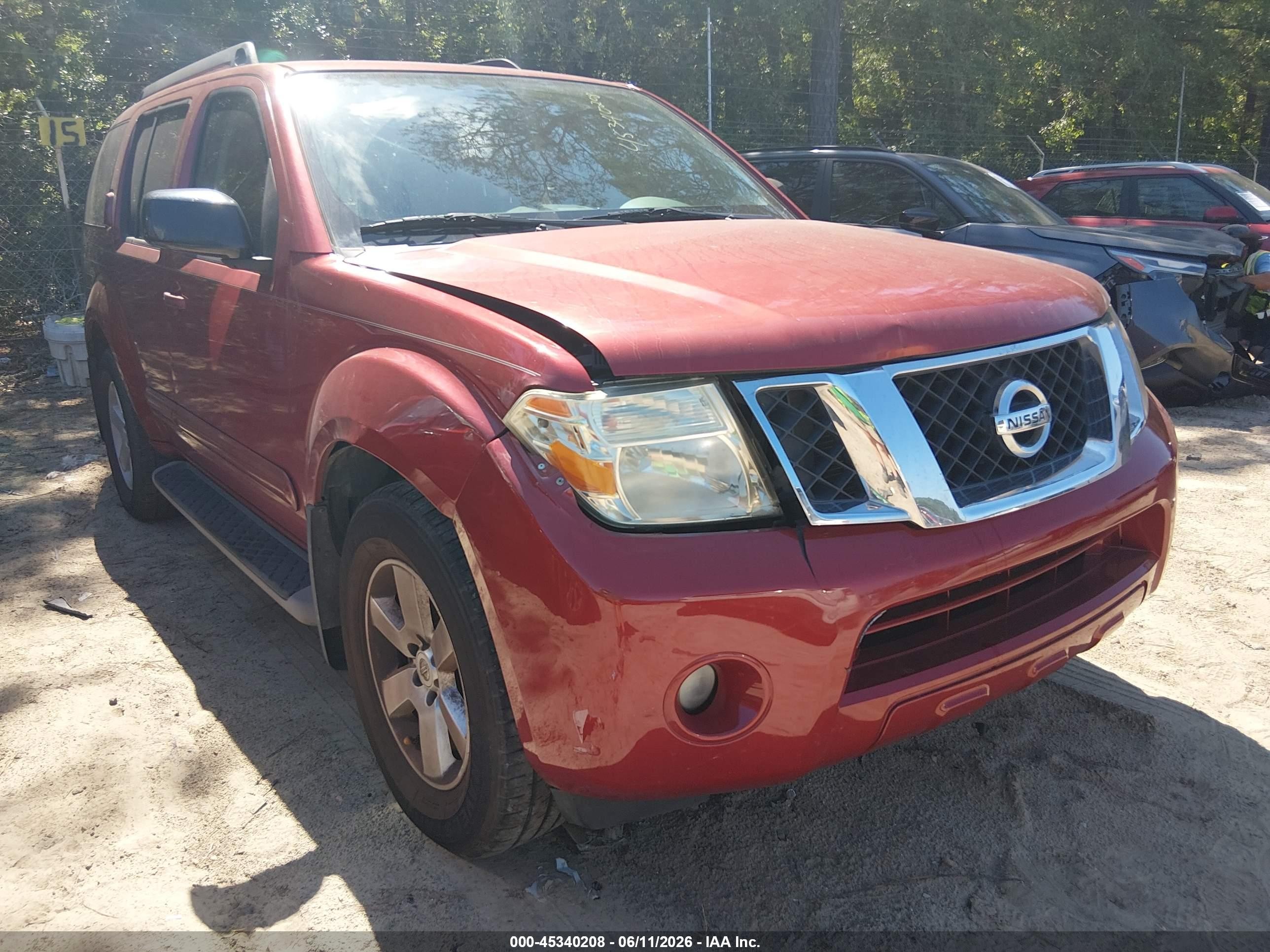 2012 Nissan Pathfinder Sv Red vin: 5N1AR1NN2CC604457