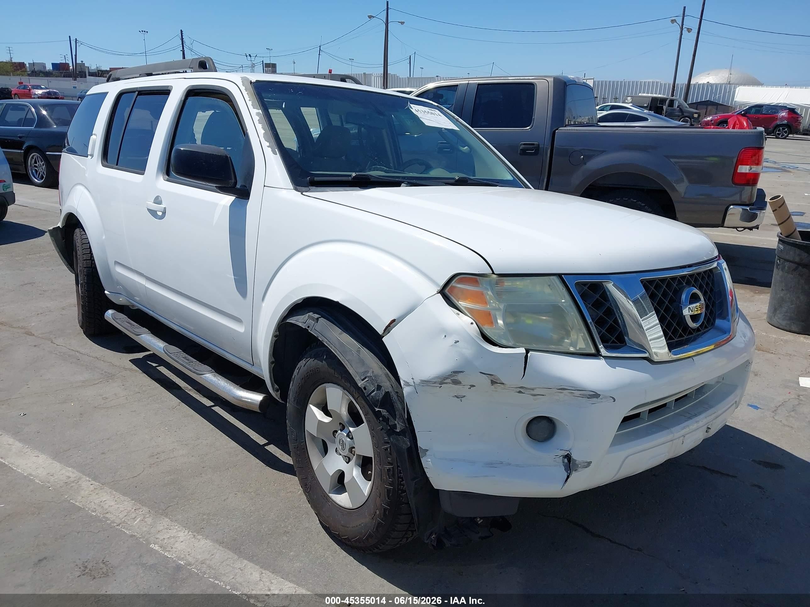 2010 Nissan Pathfinder S Fe+ White vin: 5N1AR1NN3AC601547