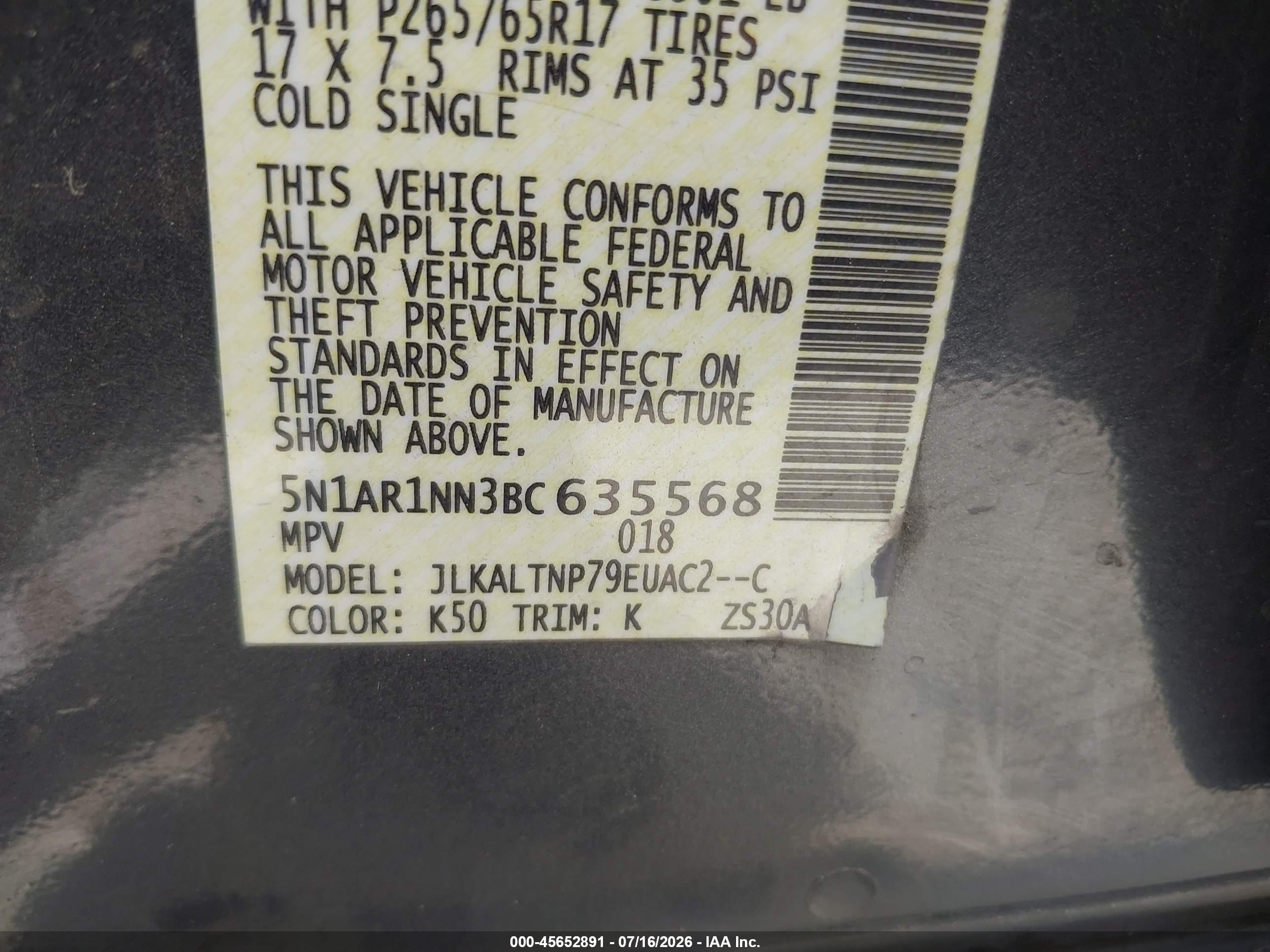 2011 Nissan Pathfinder Sv Gray vin: 5N1AR1NN3BC635568