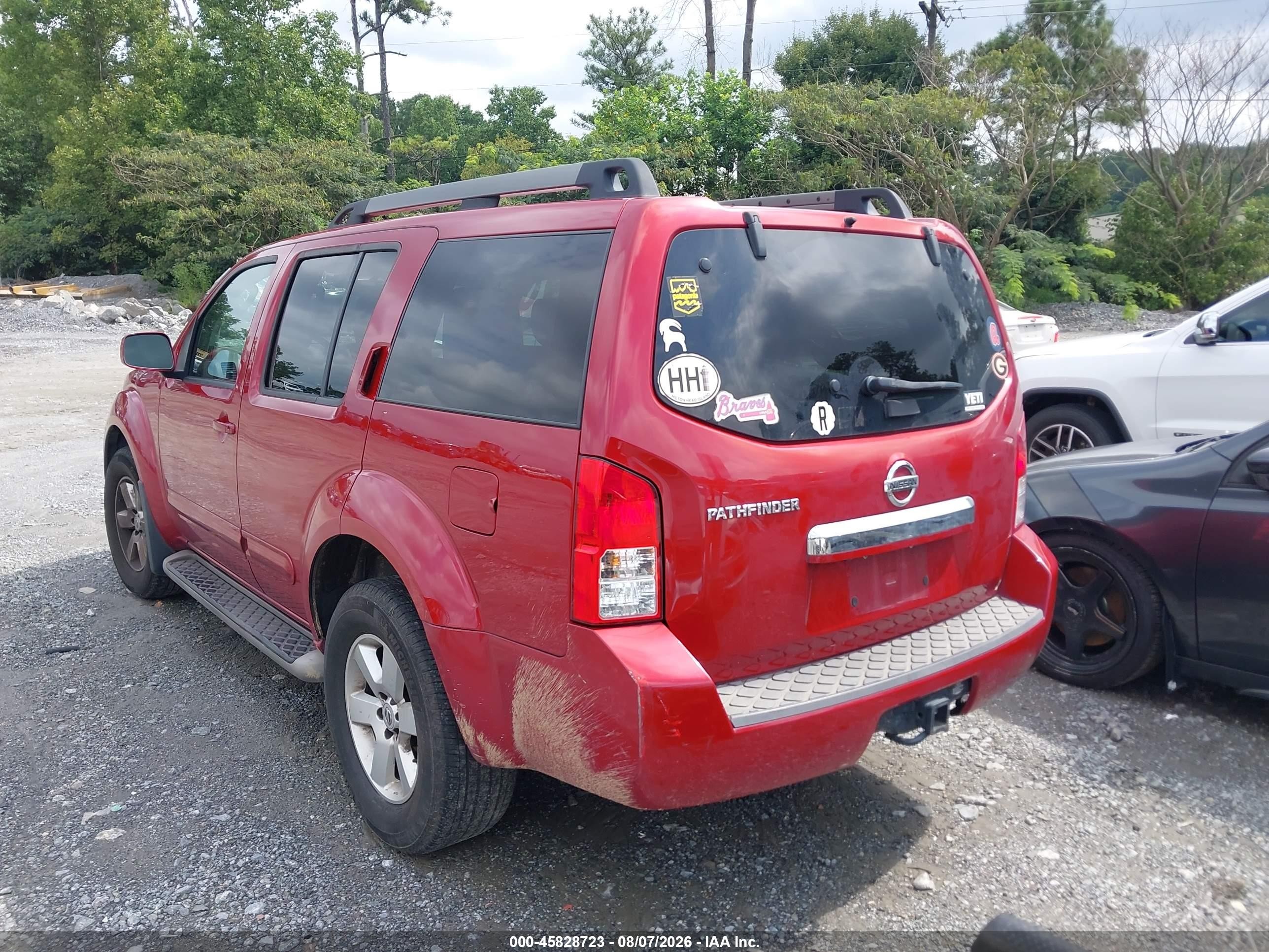 2012 Nissan Pathfinder Sv Red vin: 5N1AR1NN6CC619253