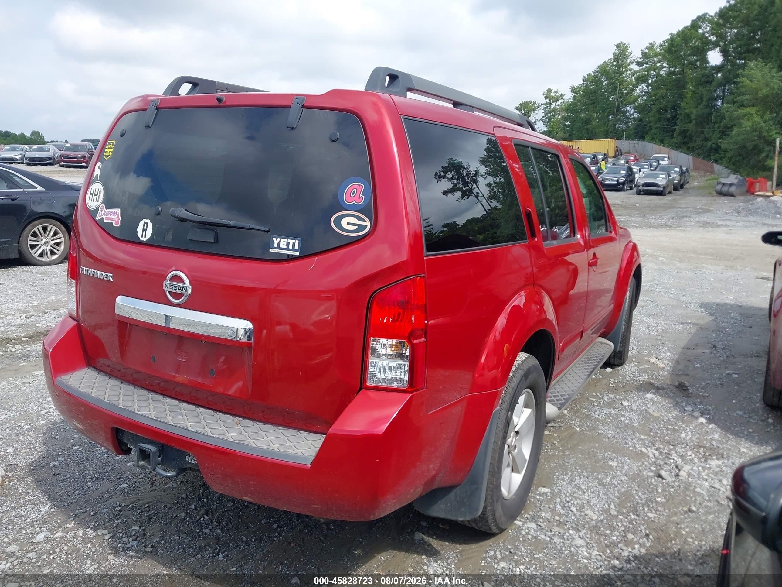 2012 Nissan Pathfinder Sv Red vin: 5N1AR1NN6CC619253