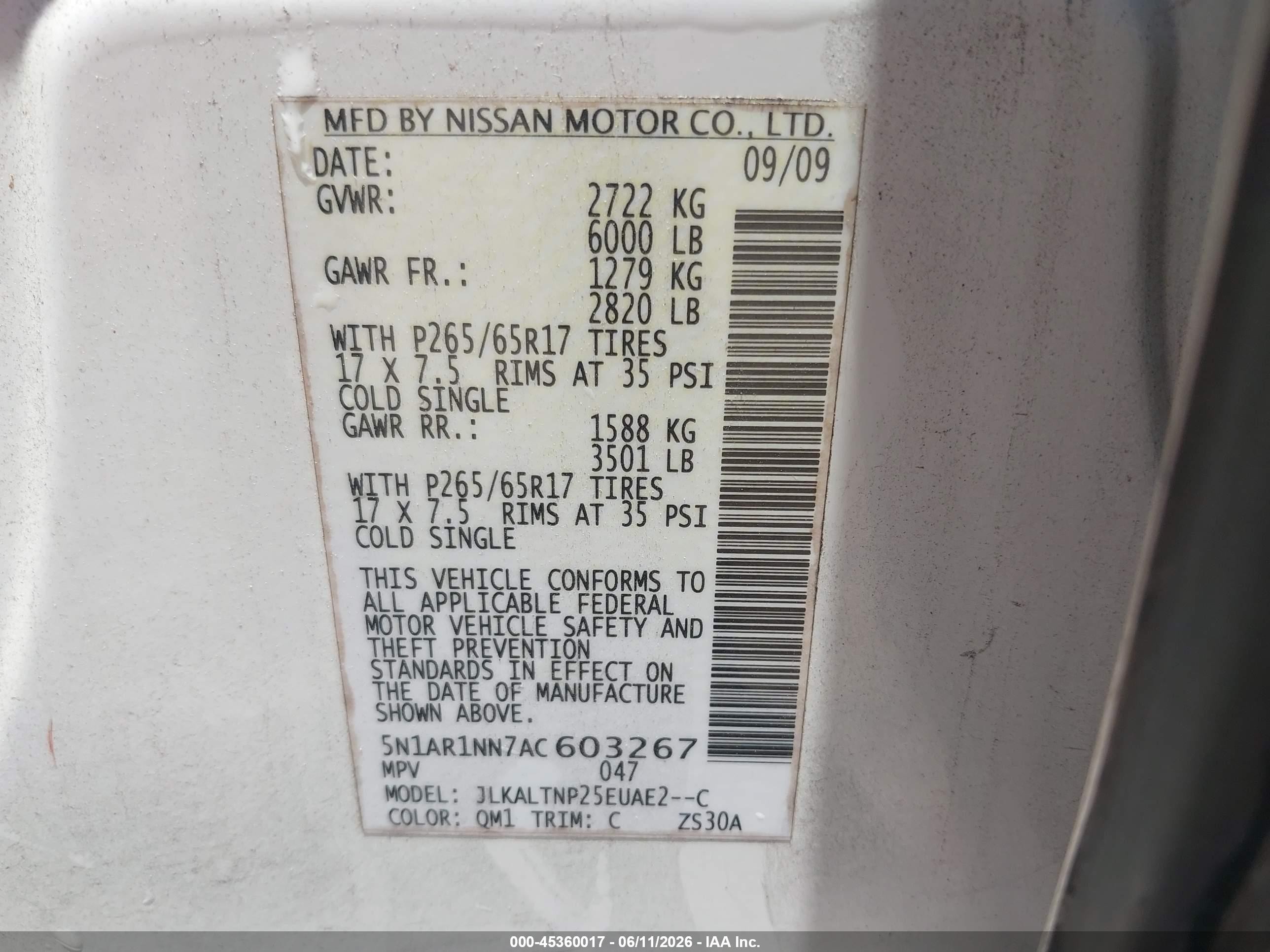 2010 Nissan Pathfinder Se Белый vin: 5N1AR1NN7AC603267
