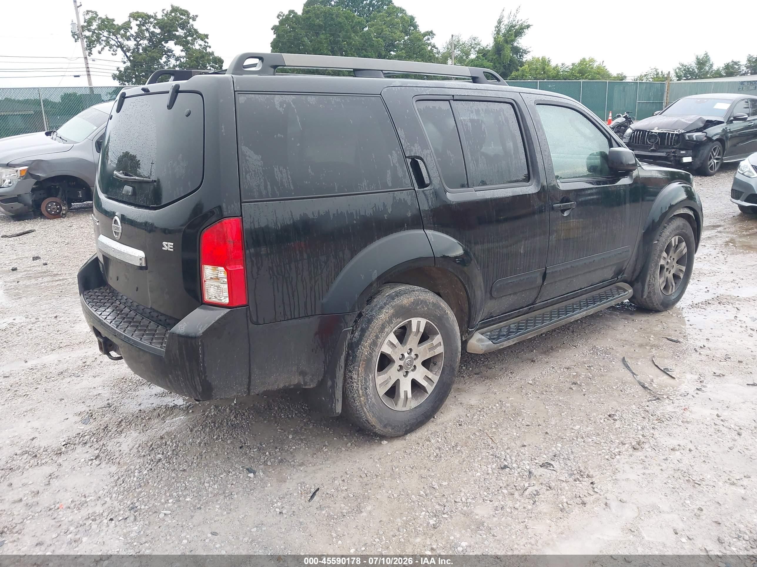 2010 Nissan Pathfinder Se Black vin: 5N1AR1NN7AC604032