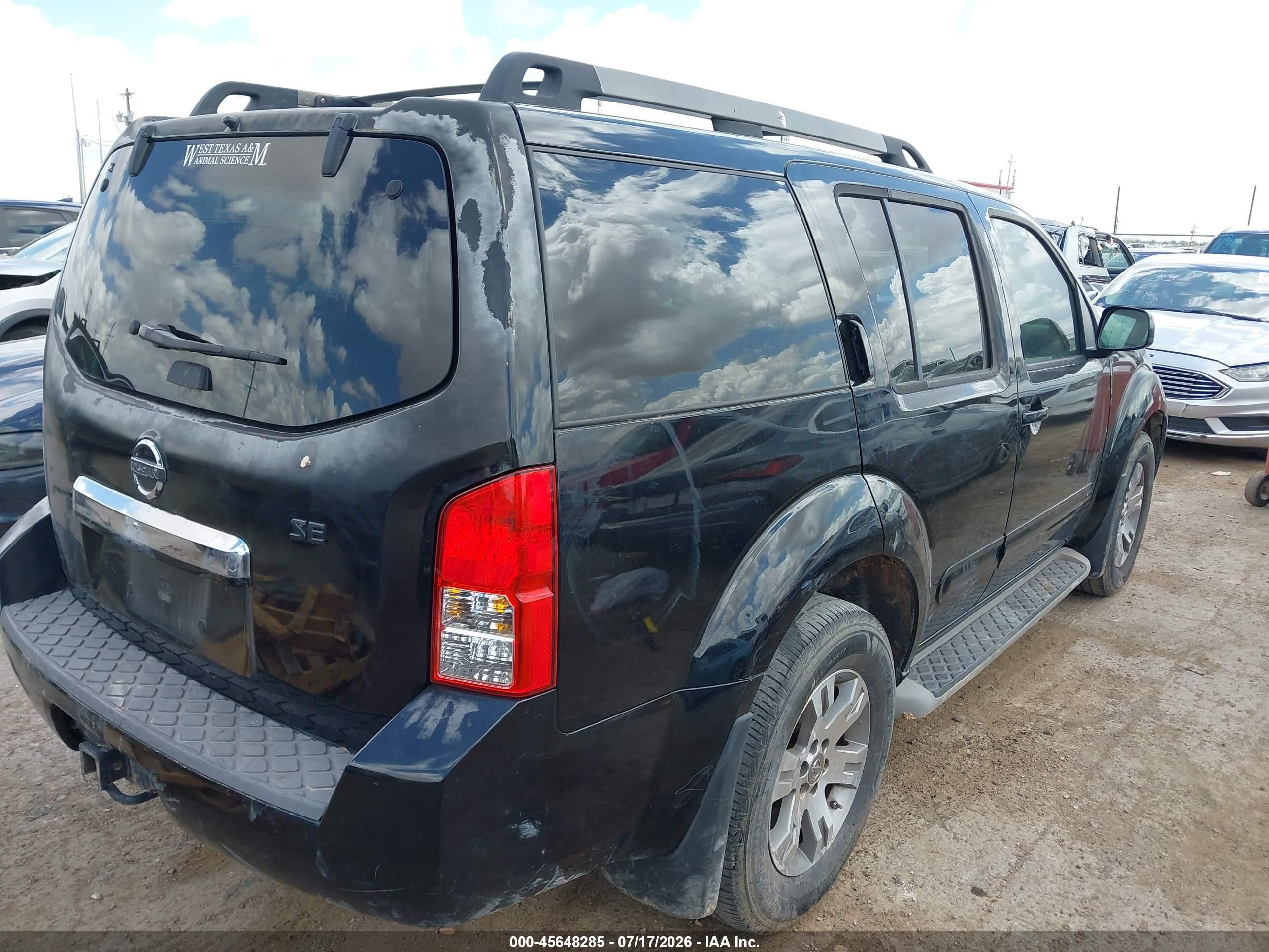 2010 Nissan Pathfinder Se Black vin: 5N1AR1NN8AC600314