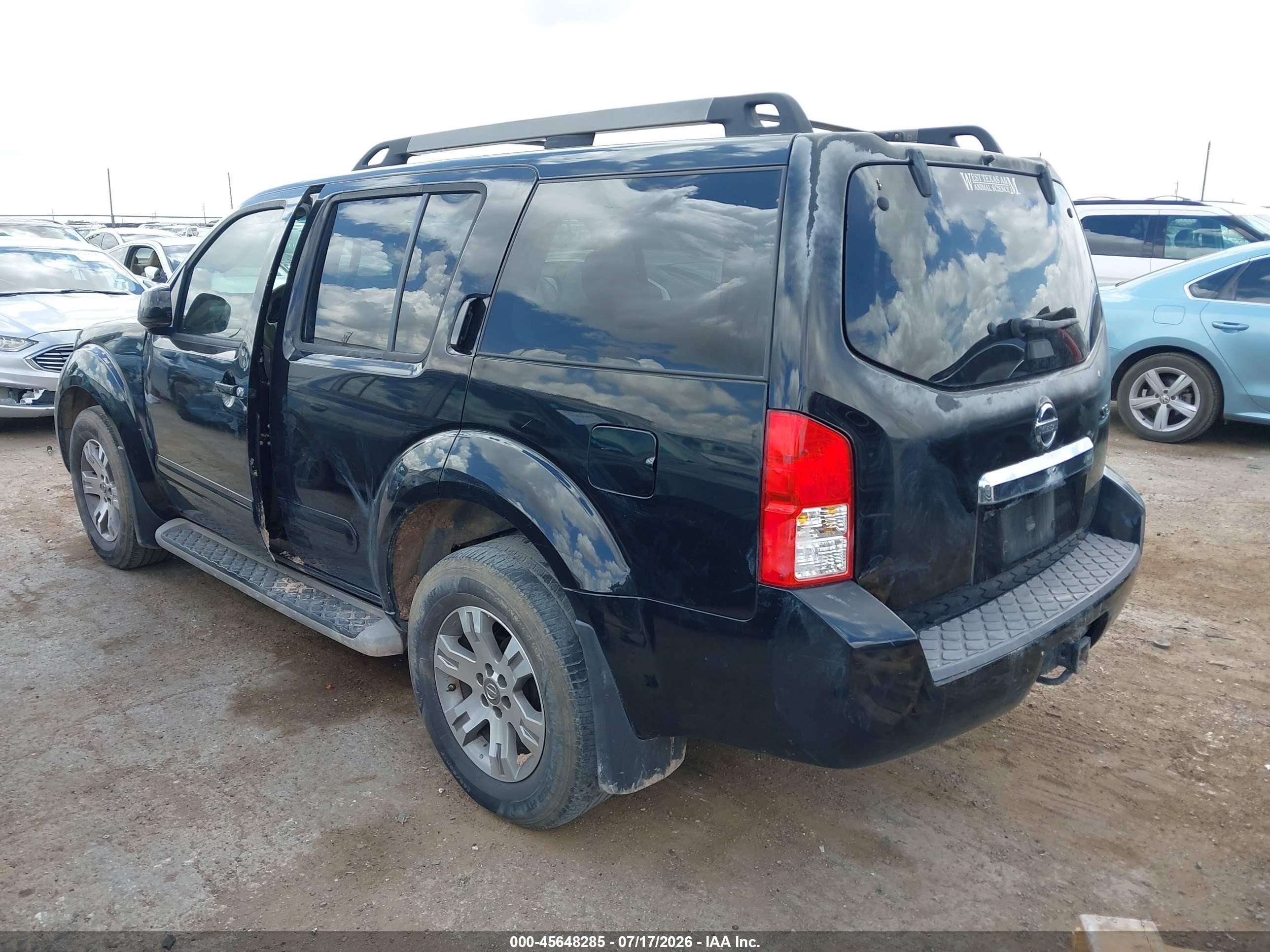 2010 Nissan Pathfinder Se Black vin: 5N1AR1NN8AC600314