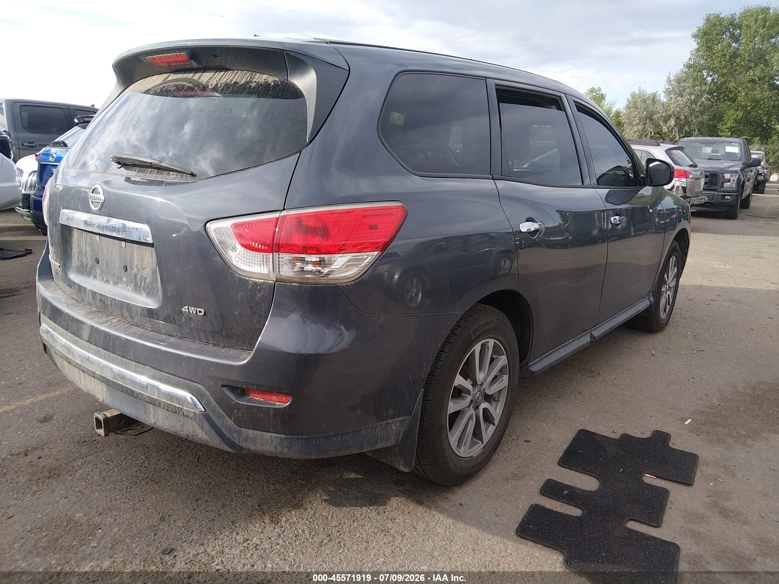 2013 Nissan Pathfinder S Серый vin: 5N1AR2MM0DC616767