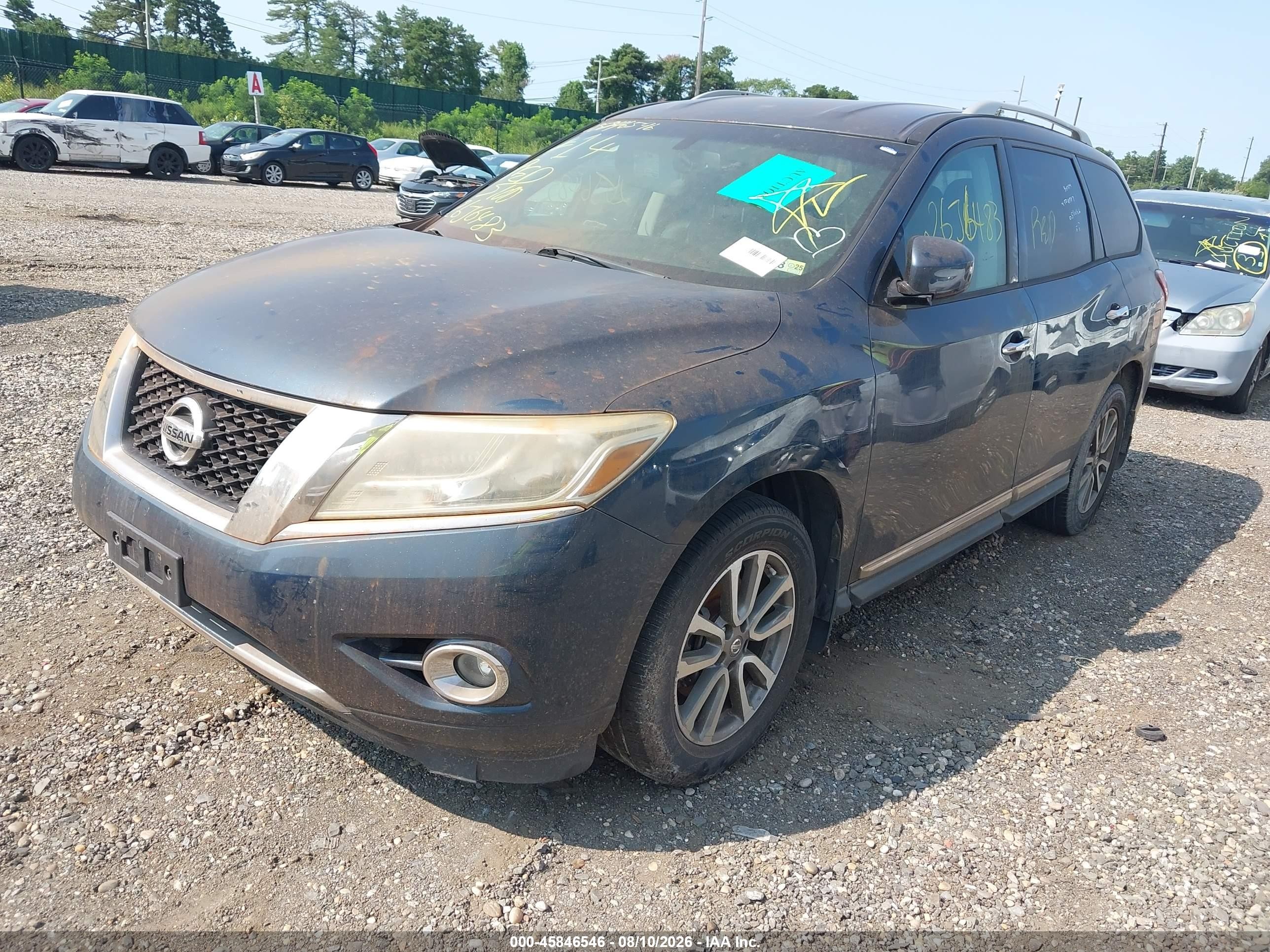 2013 Nissan Pathfinder Sl Blue vin: 5N1AR2MM0DC672644