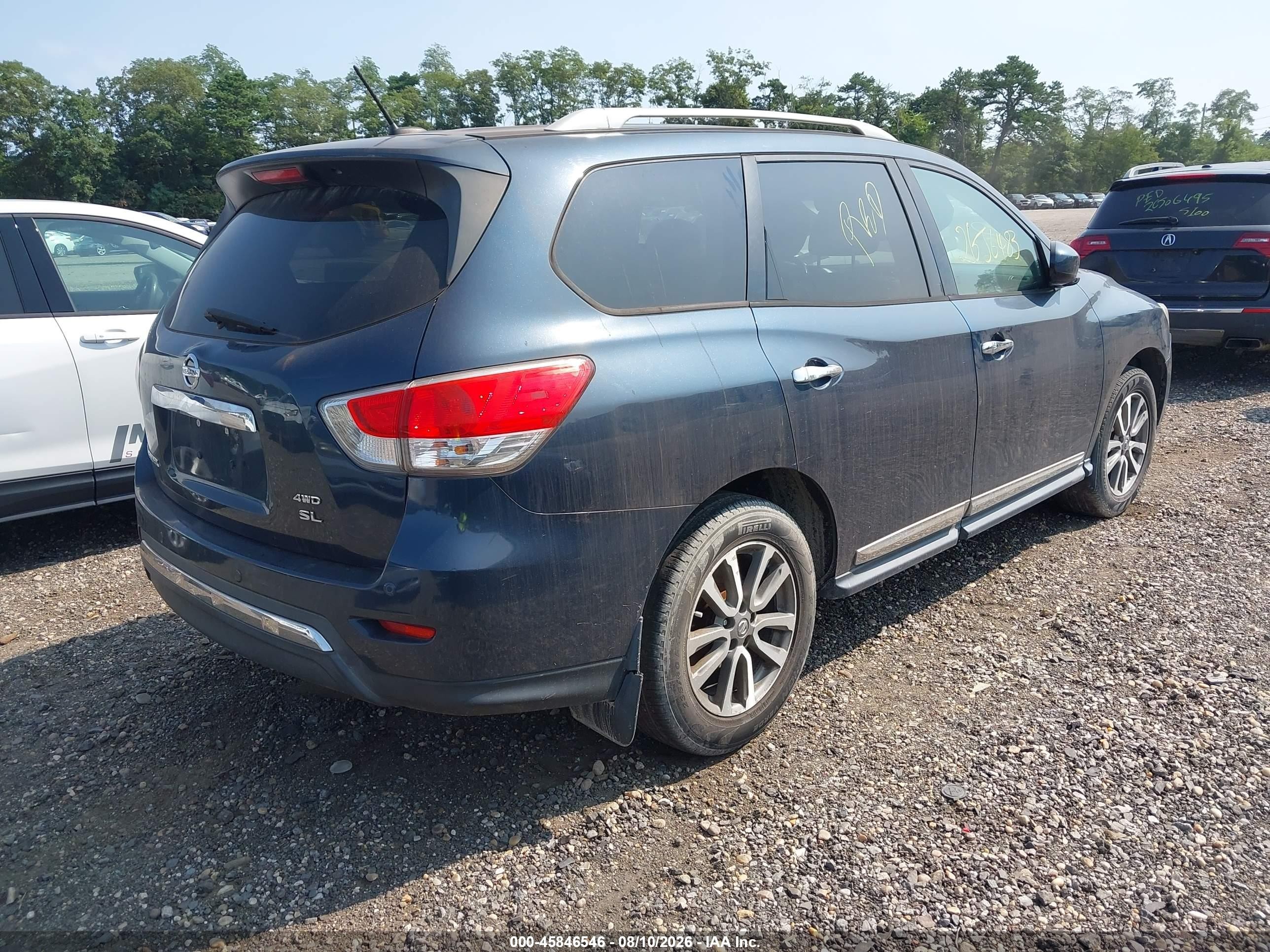 2013 Nissan Pathfinder Sl Blue vin: 5N1AR2MM0DC672644