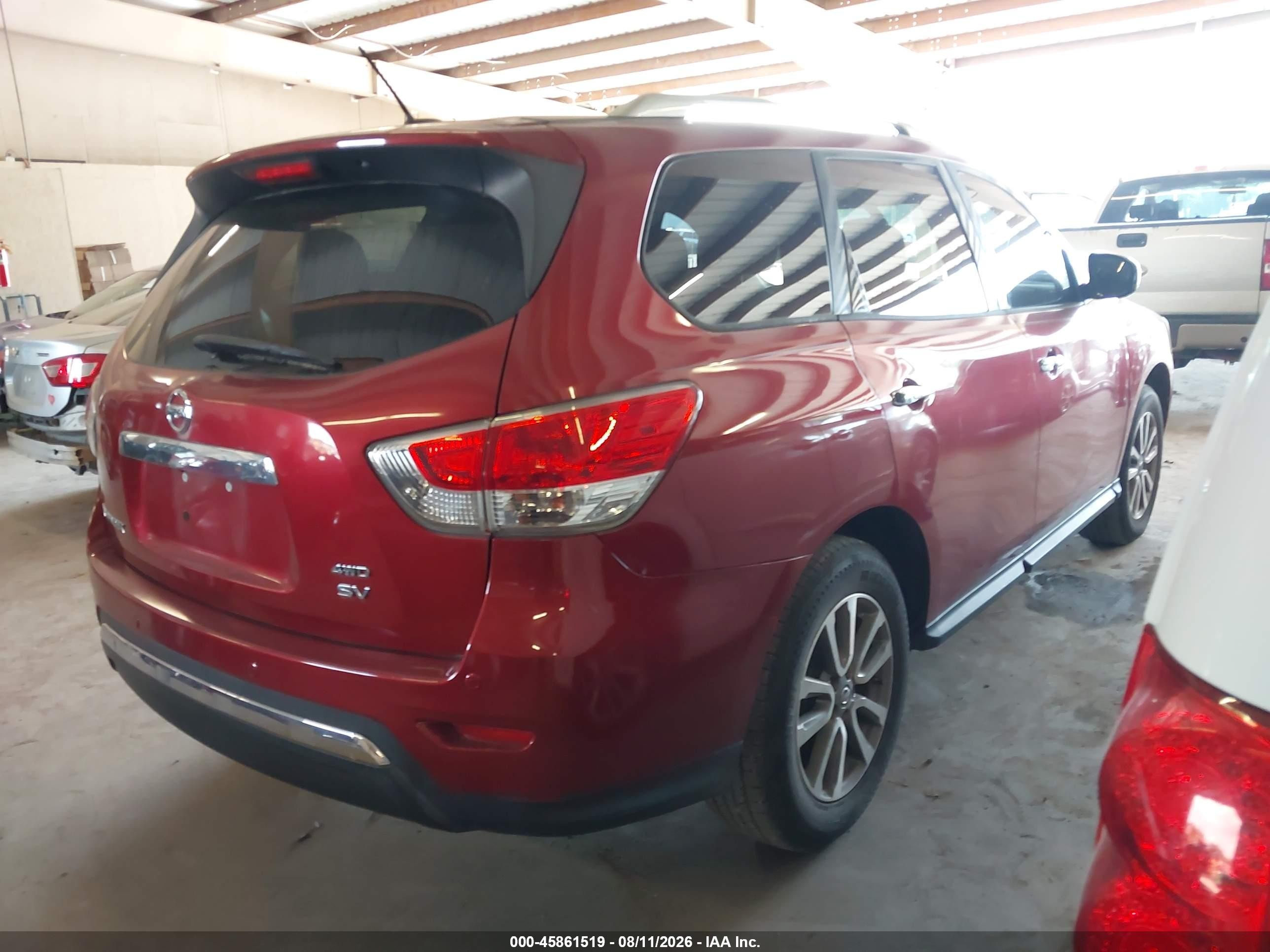2014 Nissan Pathfinder Sv Burgundy vin: 5N1AR2MM0EC623705