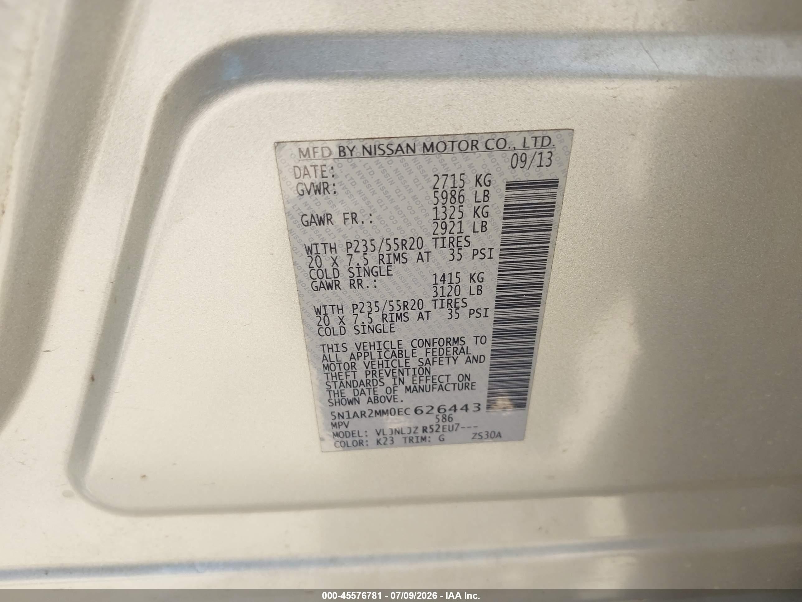 2014 Nissan Pathfinder Platinum Silver vin: 5N1AR2MM0EC626443