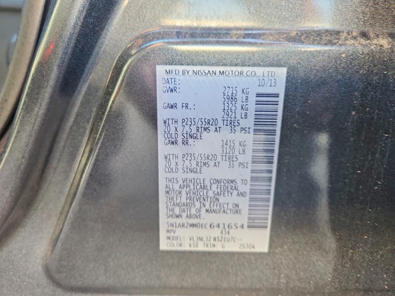 2014 Nissan Pathfinder S Gray vin: 5N1AR2MM0EC641654